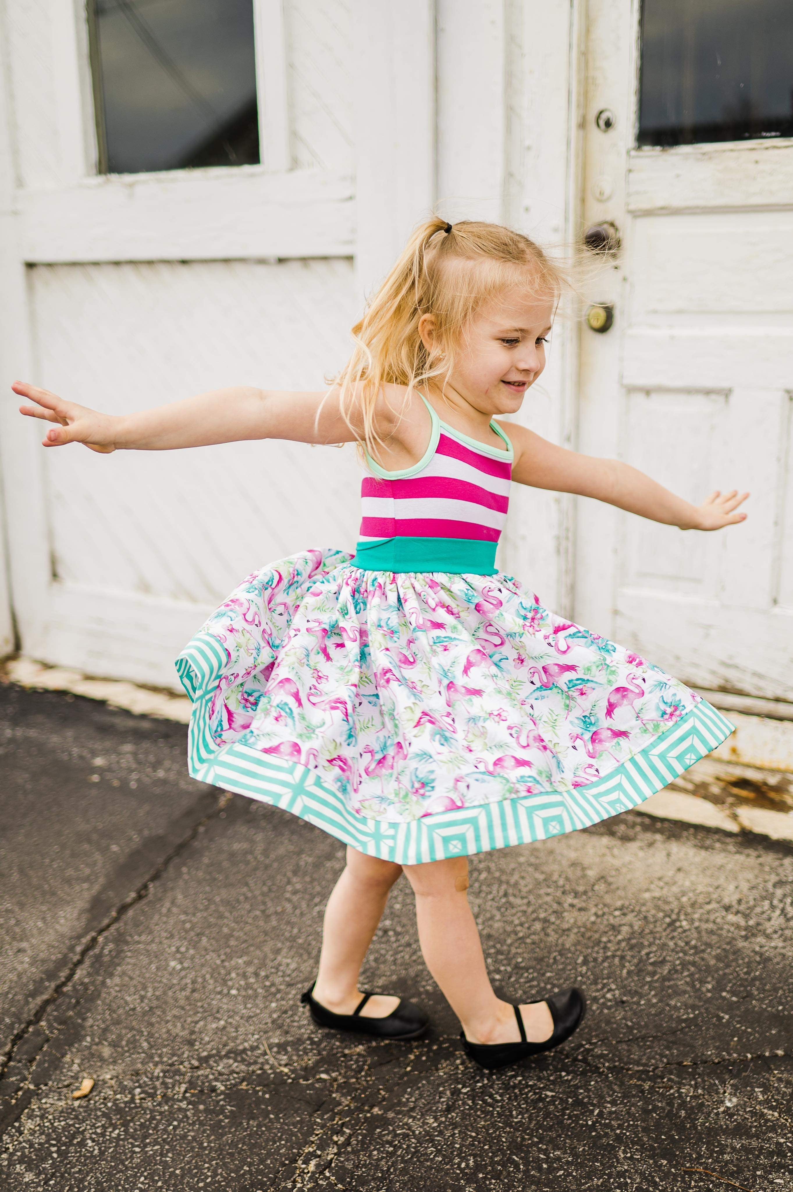 Flamingo Party Tank Twirl Dress (Ships in 2 Weeks)