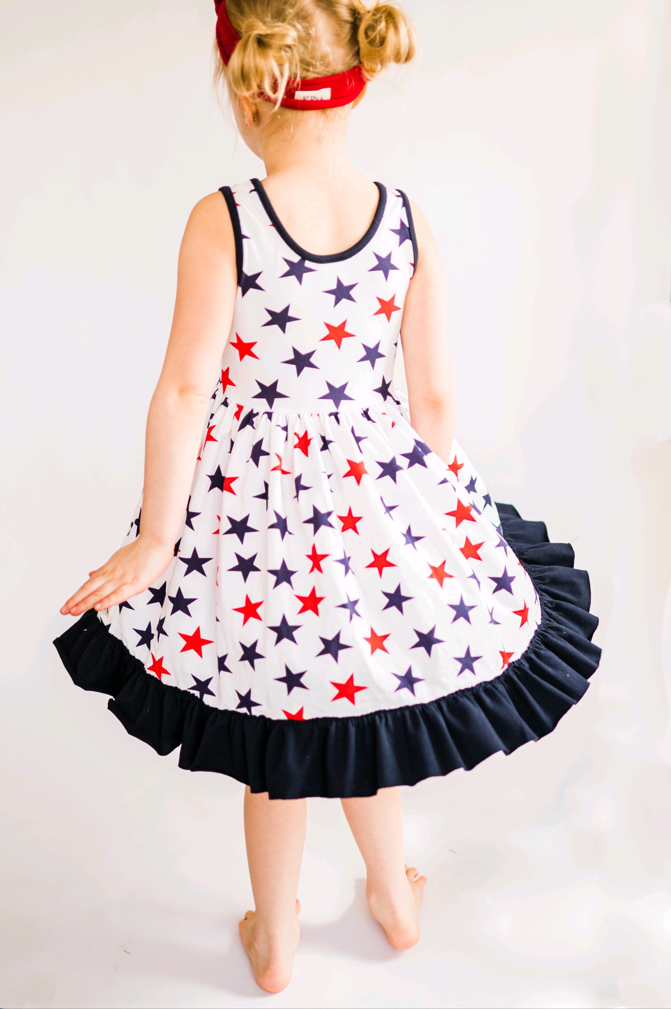 Star Spangled Fun Ruffled Hem Lap Dress (ships in 2 weeks)