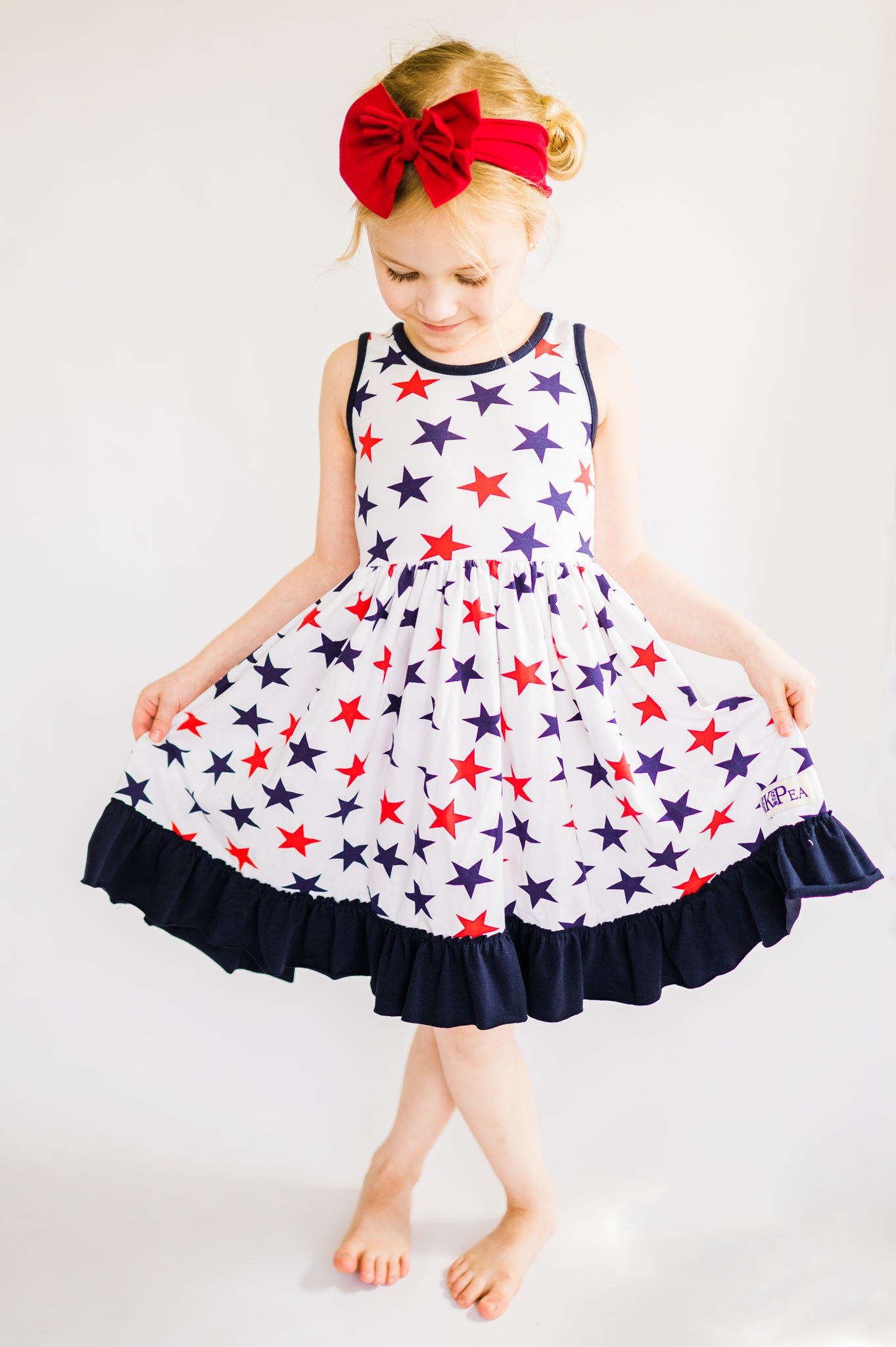 Star Spangled Fun Ruffled Hem Lap Dress (ships in 2 weeks)