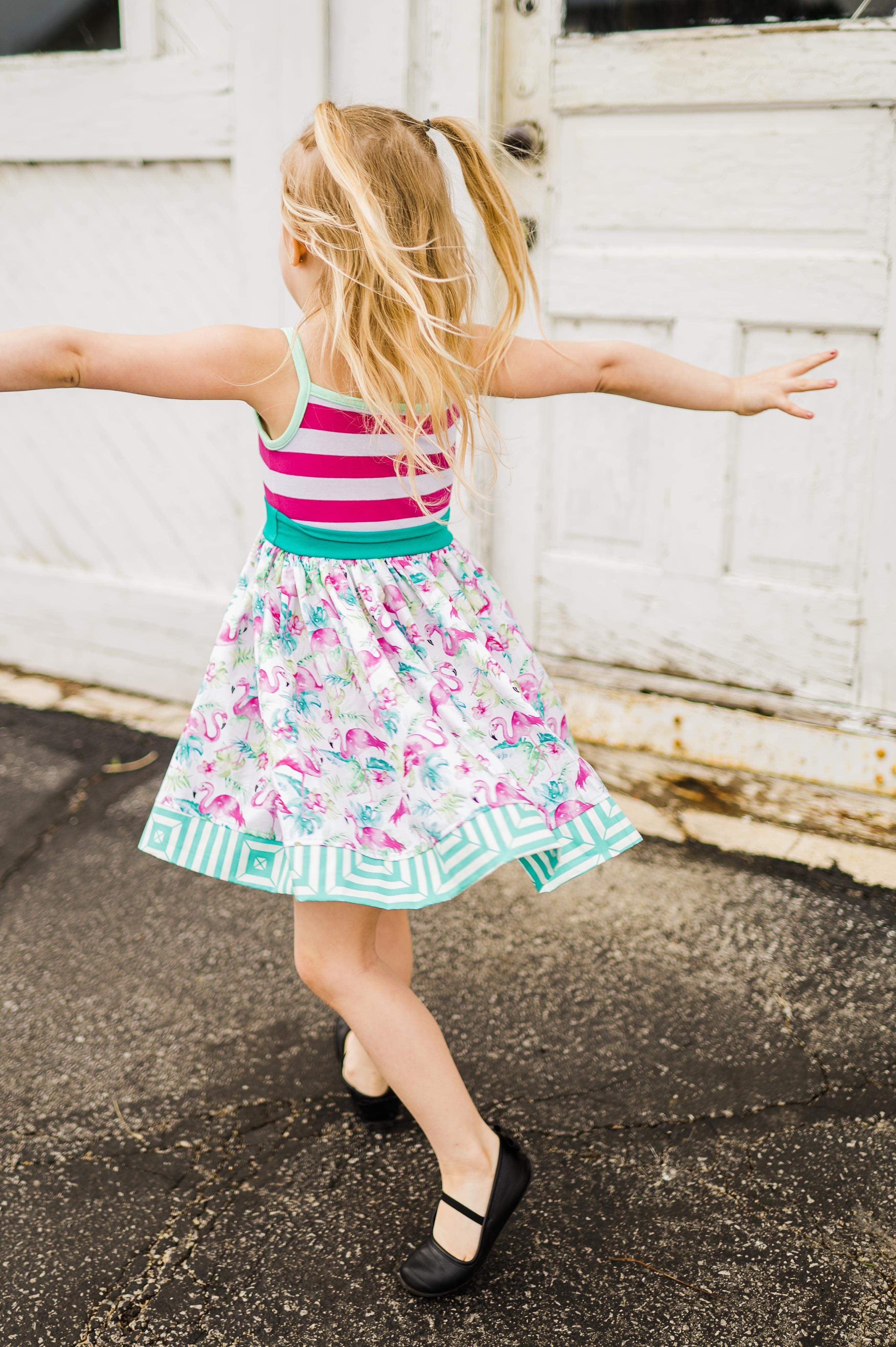 Flamingo Party Tank Twirl Dress (Ships in 2 Weeks)