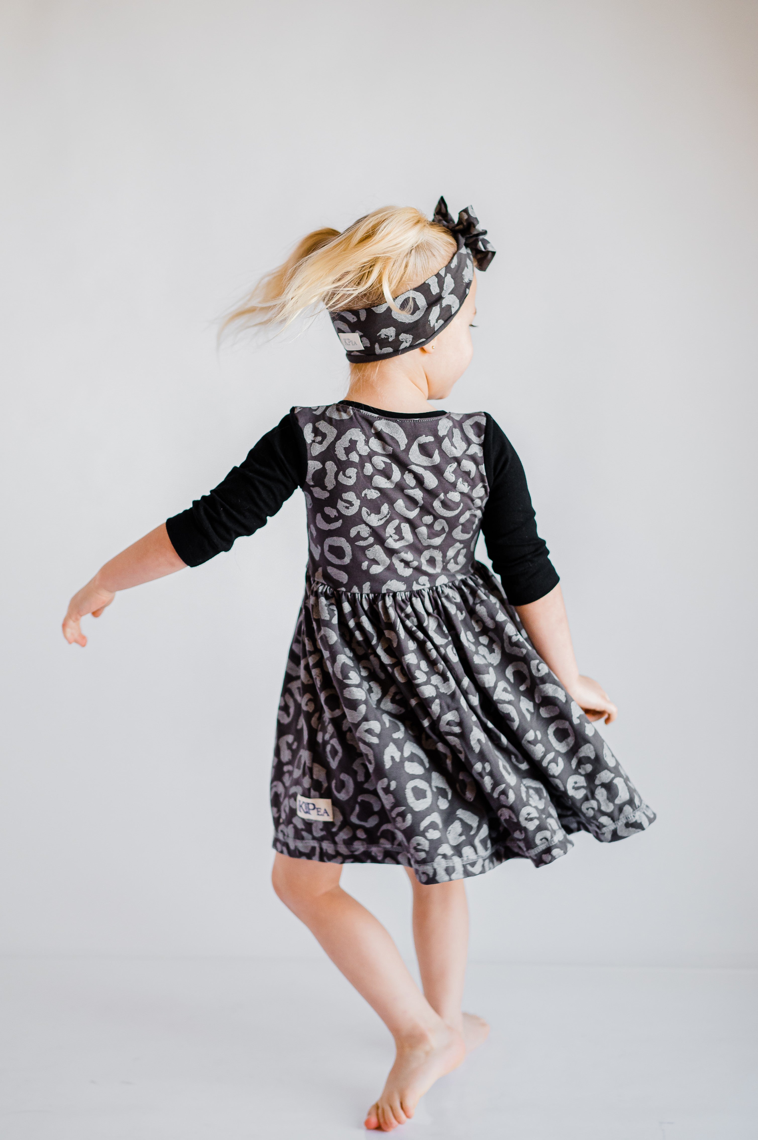 Snowy Leopard Sarah 3/4 Sleeve Lap Dress