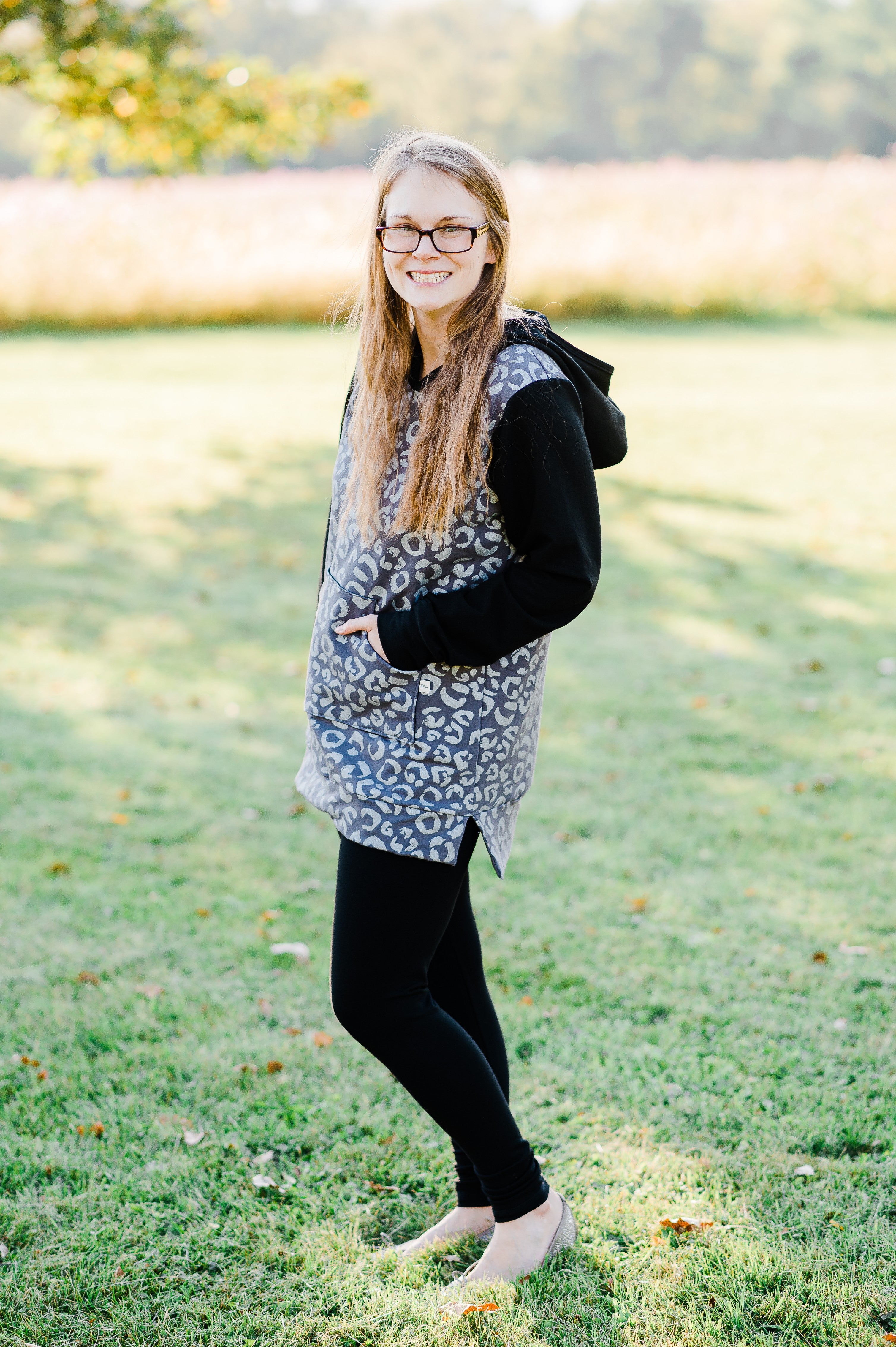 Snowy Leopard Hoodie Tunic