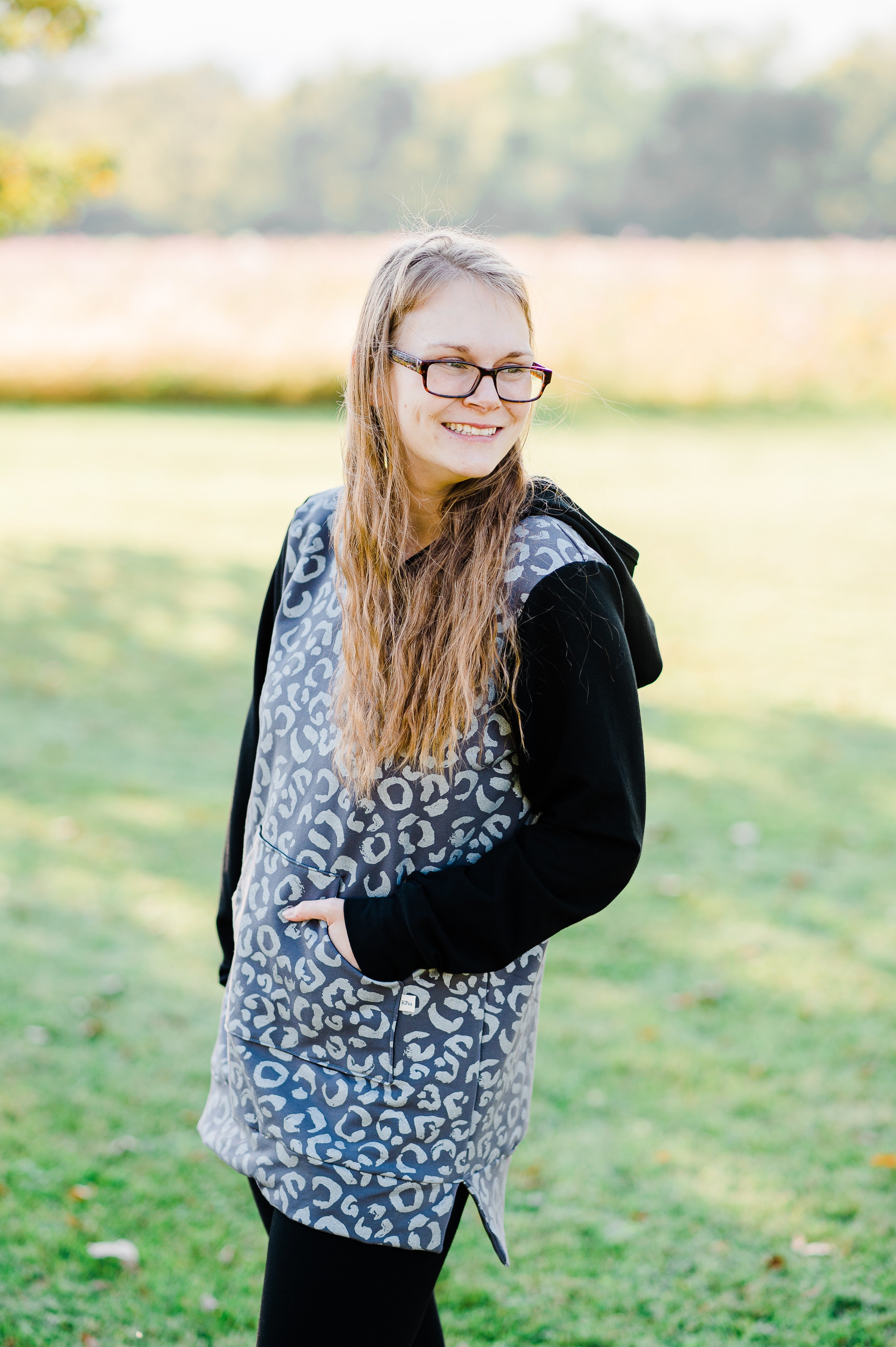 Snowy Leopard Hoodie Tunic