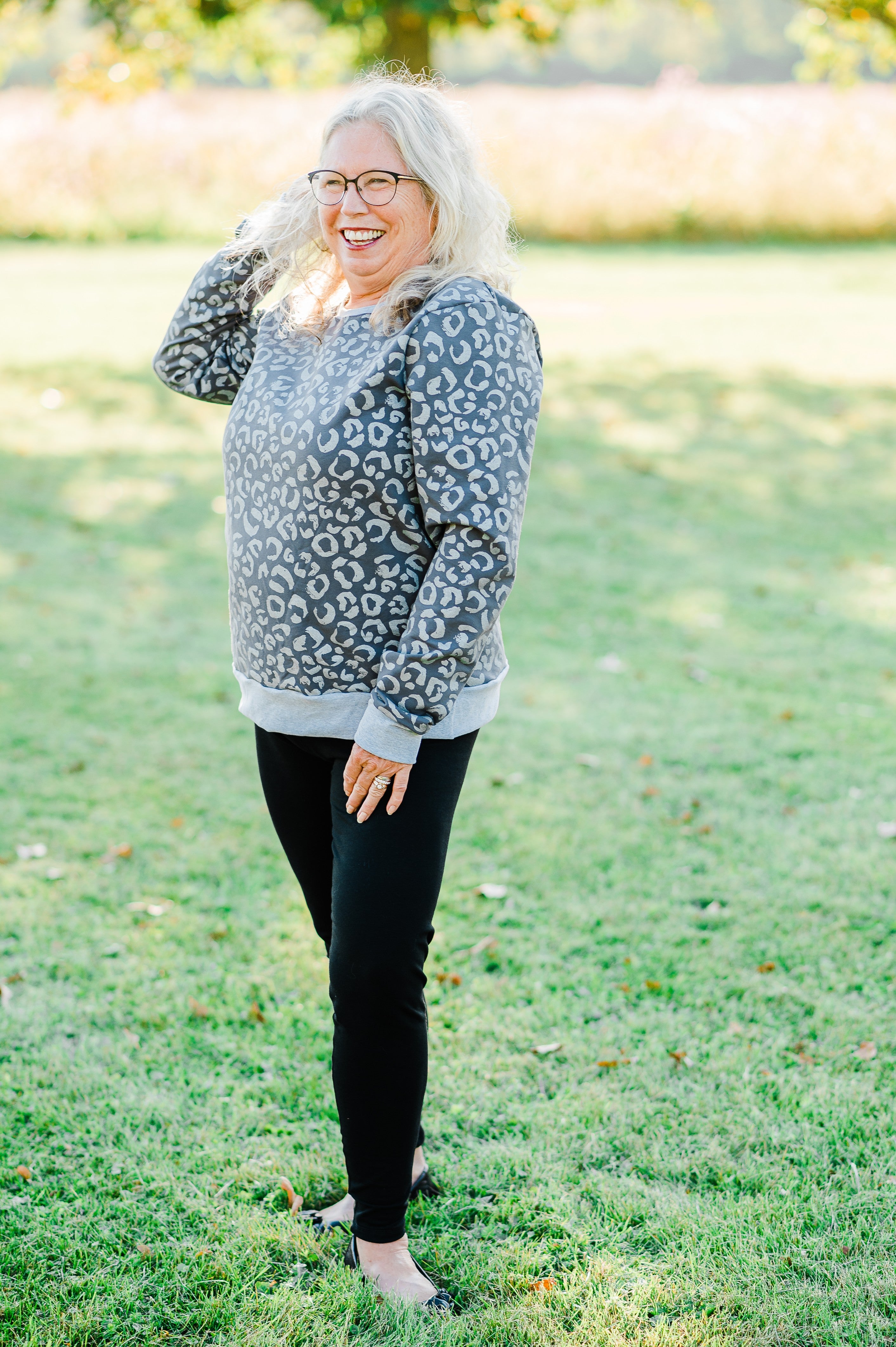 Snowy Leopard Crewneck Sweatshirt