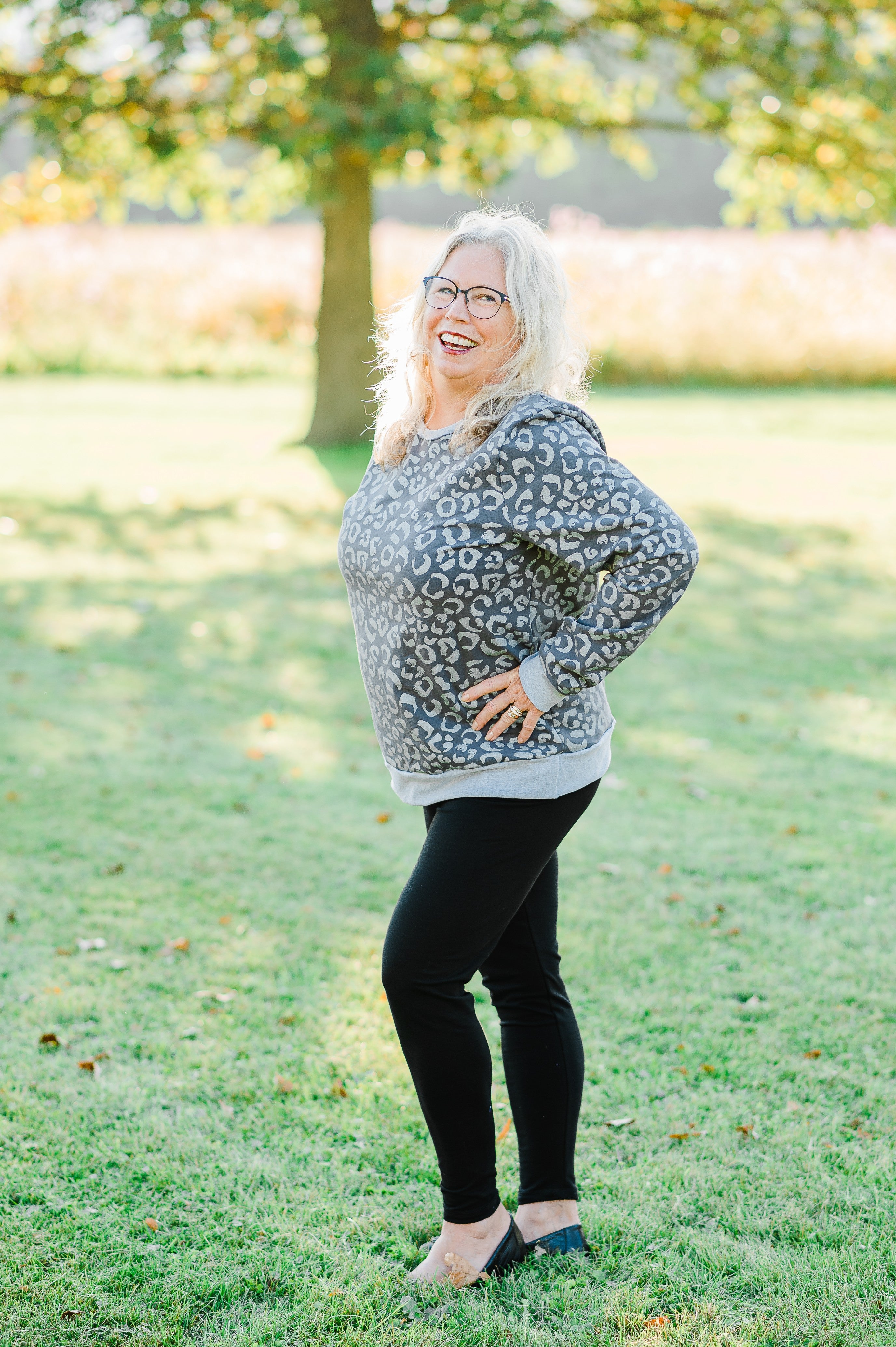 Snowy Leopard Crewneck Sweatshirt