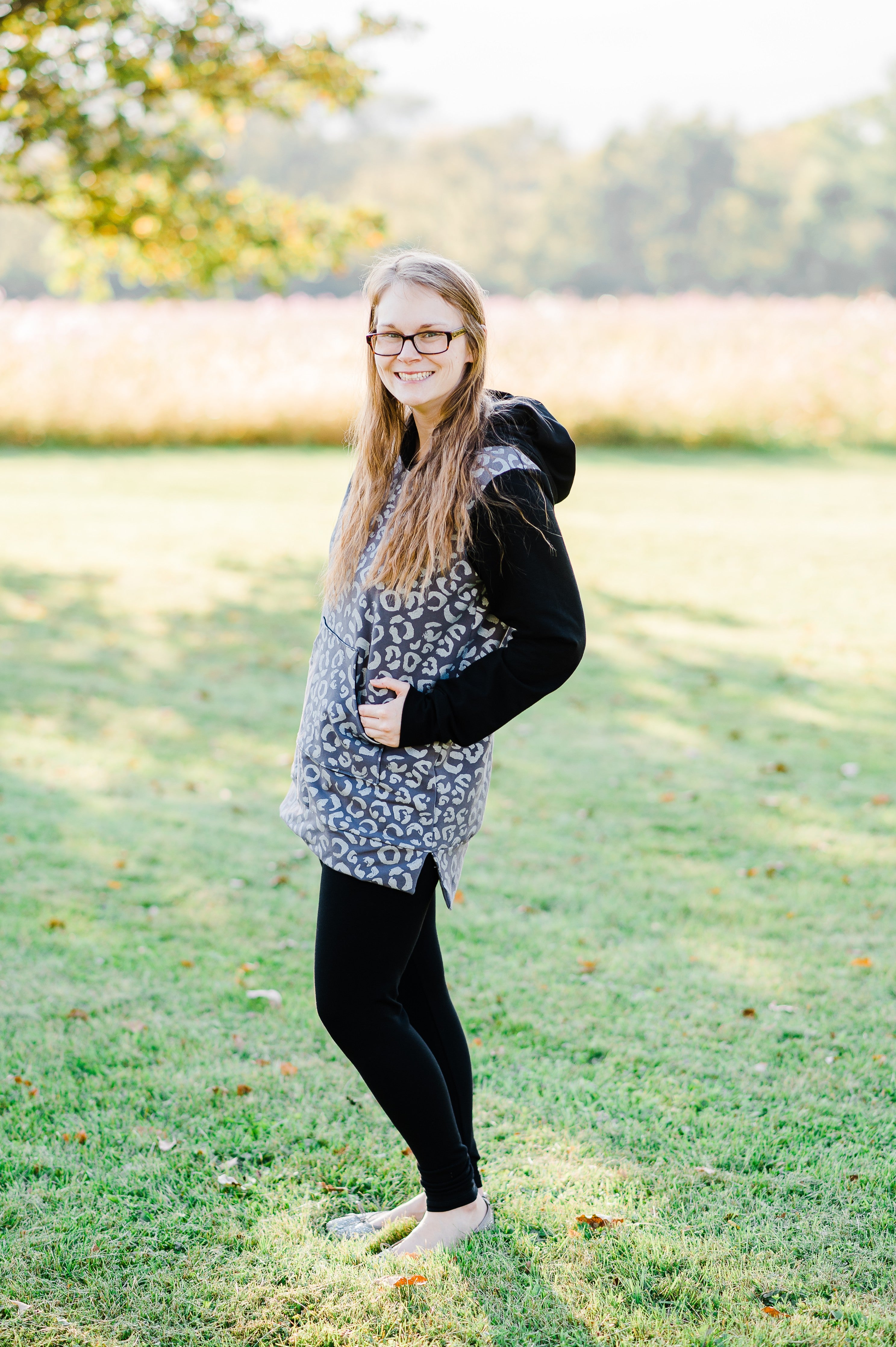 Snowy Leopard Hoodie Tunic