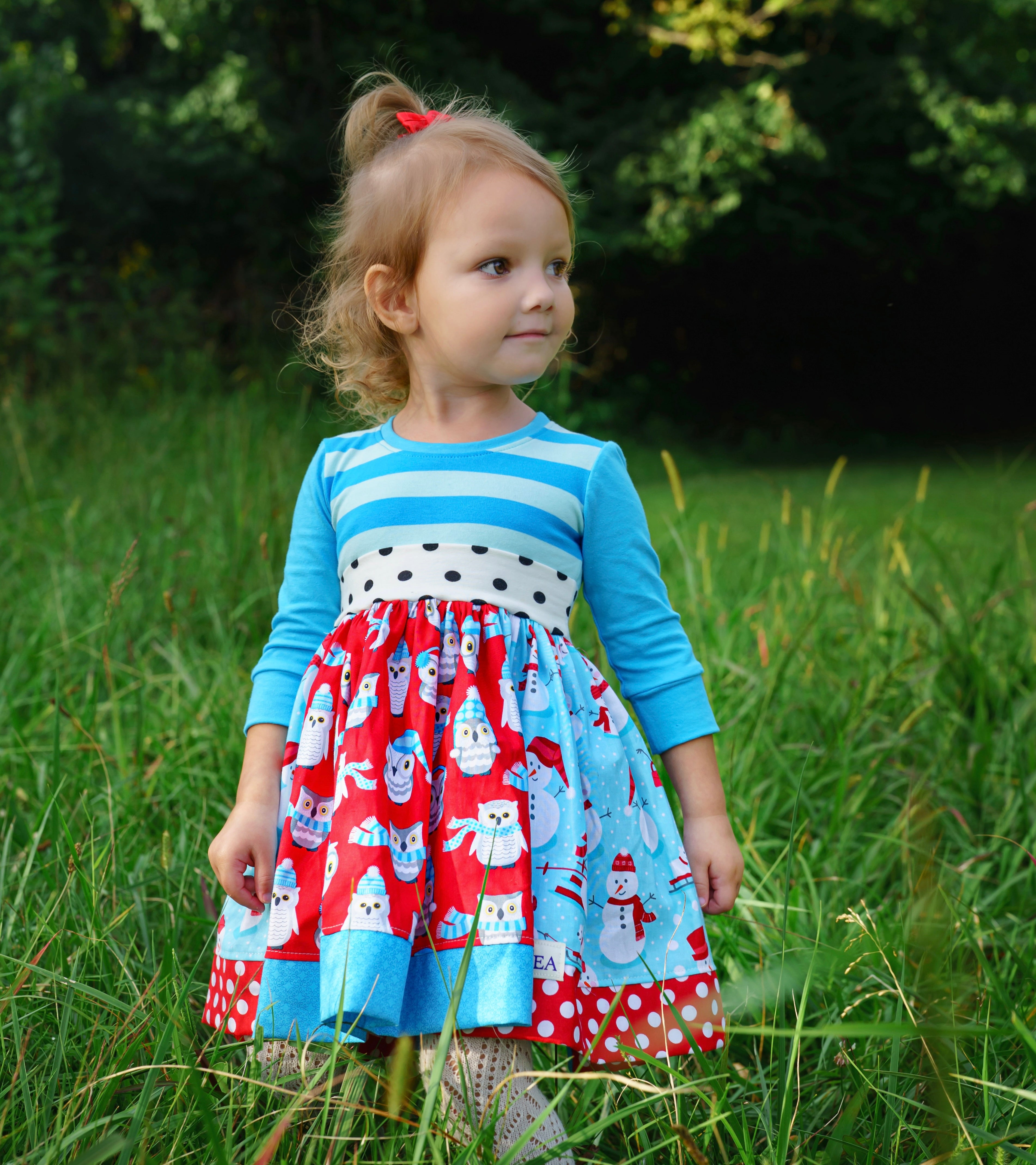 Frosty the Snowman 3/4 sleeved TWIRL Dress (ships in 2 weeks)