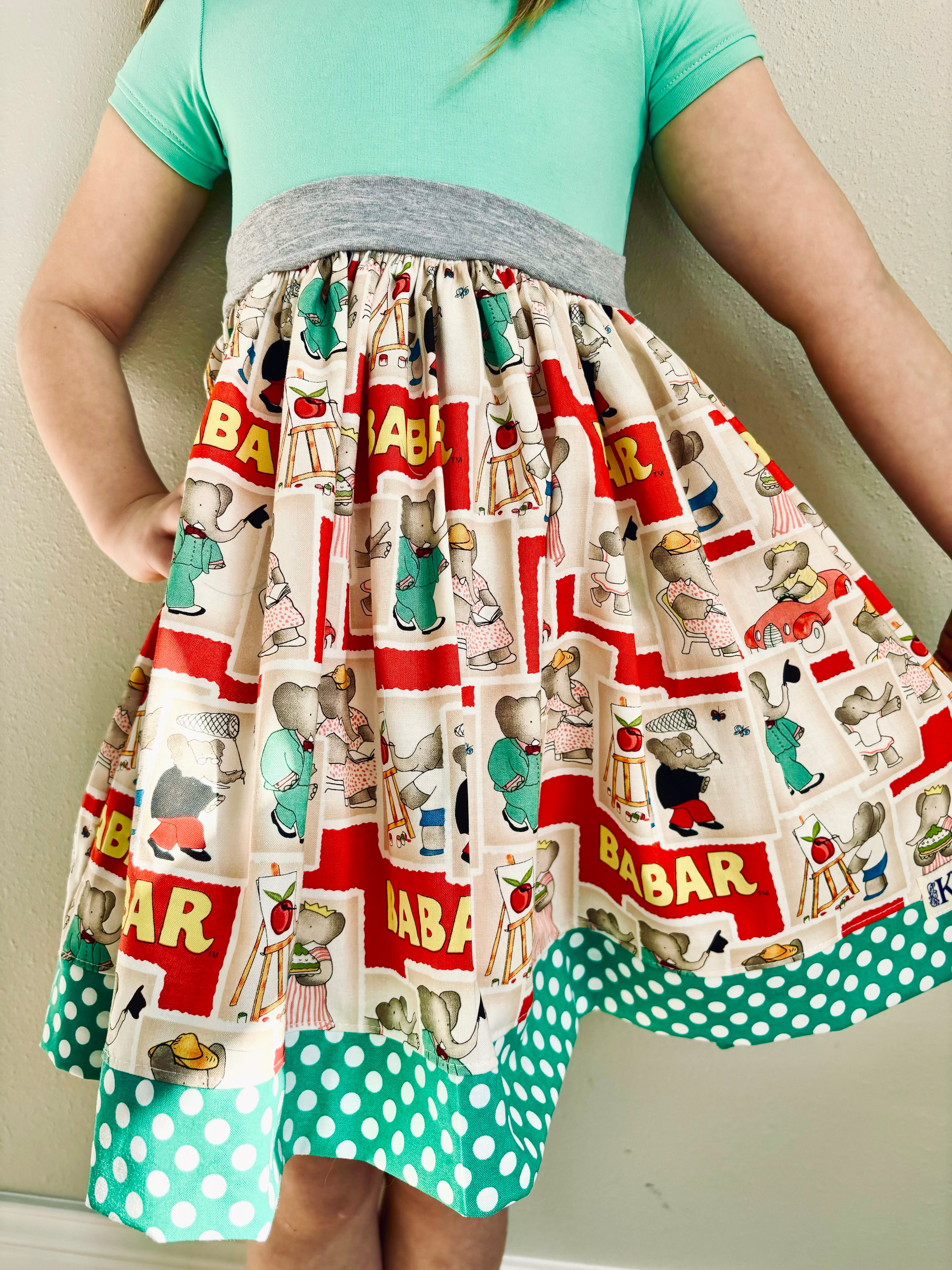 Babar in the City Twirl Dress (Ships in 2 Weeks)