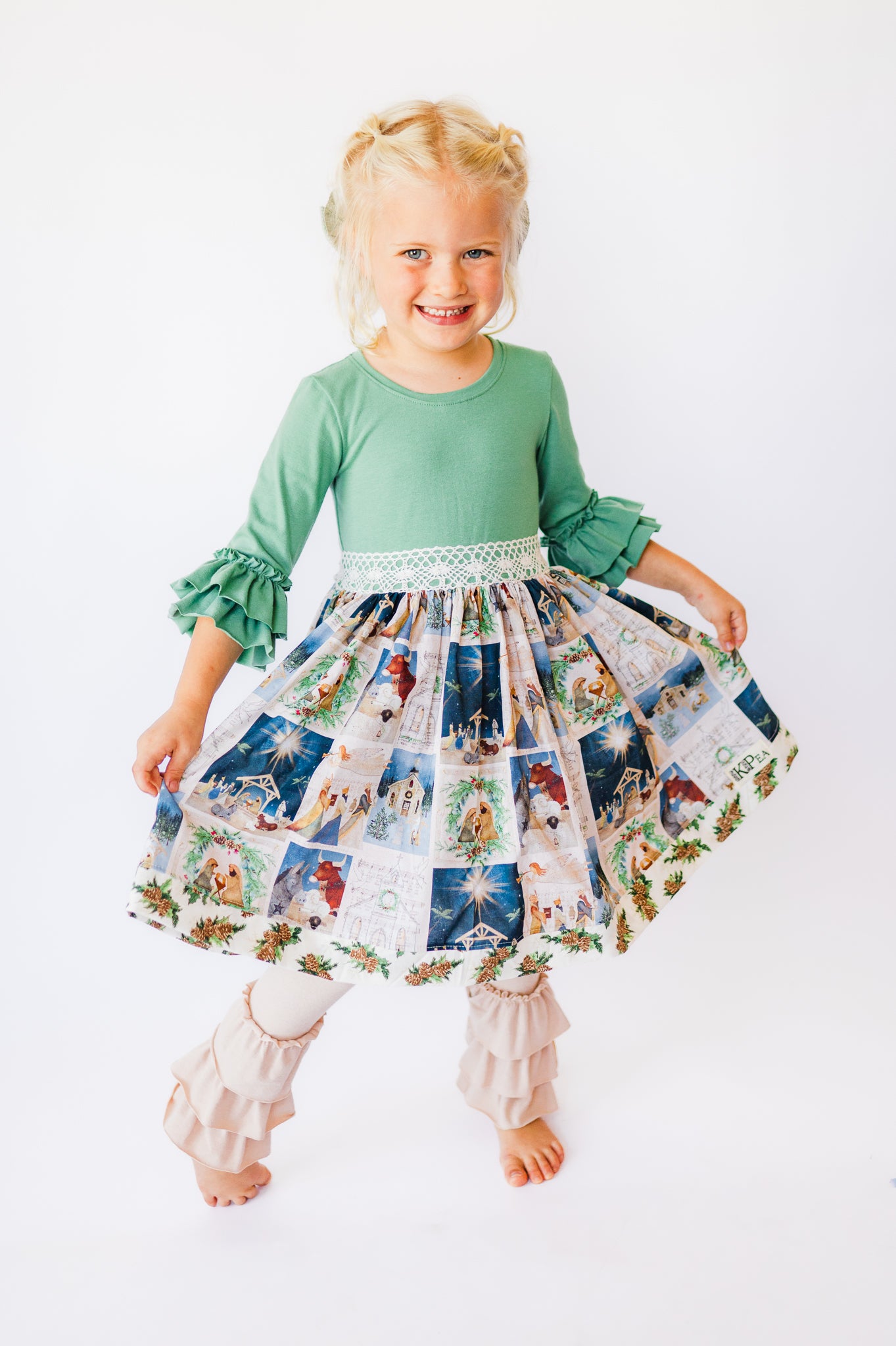 Christmas Cookie Ruffle Leggings (SHIPS IN 2 WEEKS)