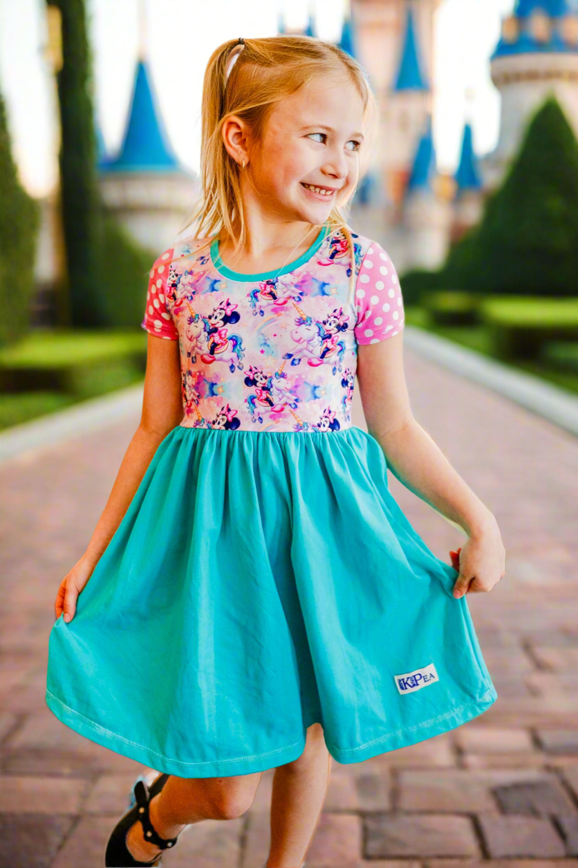 Minnie and Unicorn Cap Lap Dress (ships in 2 weeks)