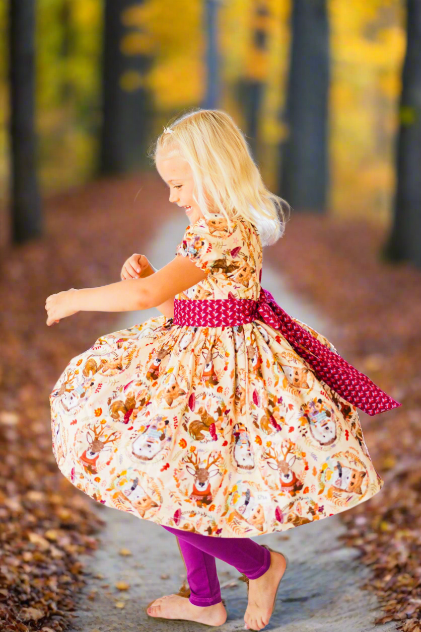 Hedgehog and Friends Peasant Dress
