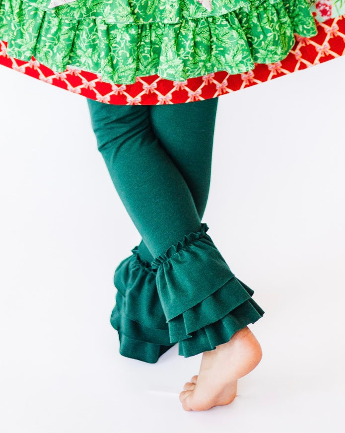 Evergreen Ruffle Leggings (SHIPS IN 2 WEEKS)