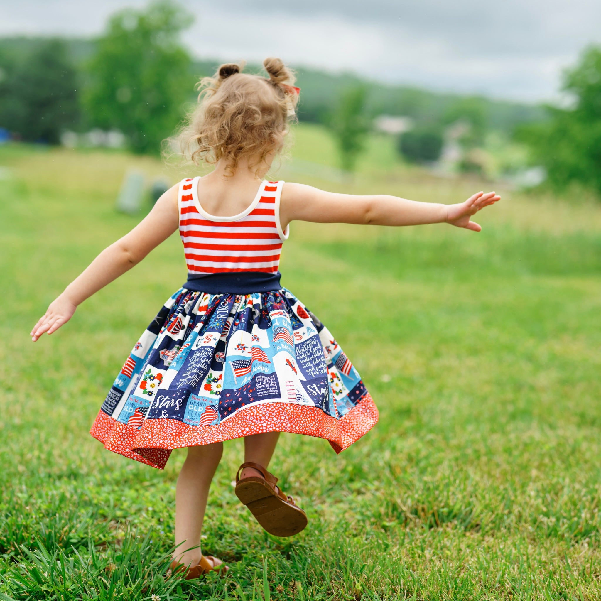 America the Beautiful Tank Twirl Dress (Ships in 2 Weeks)
