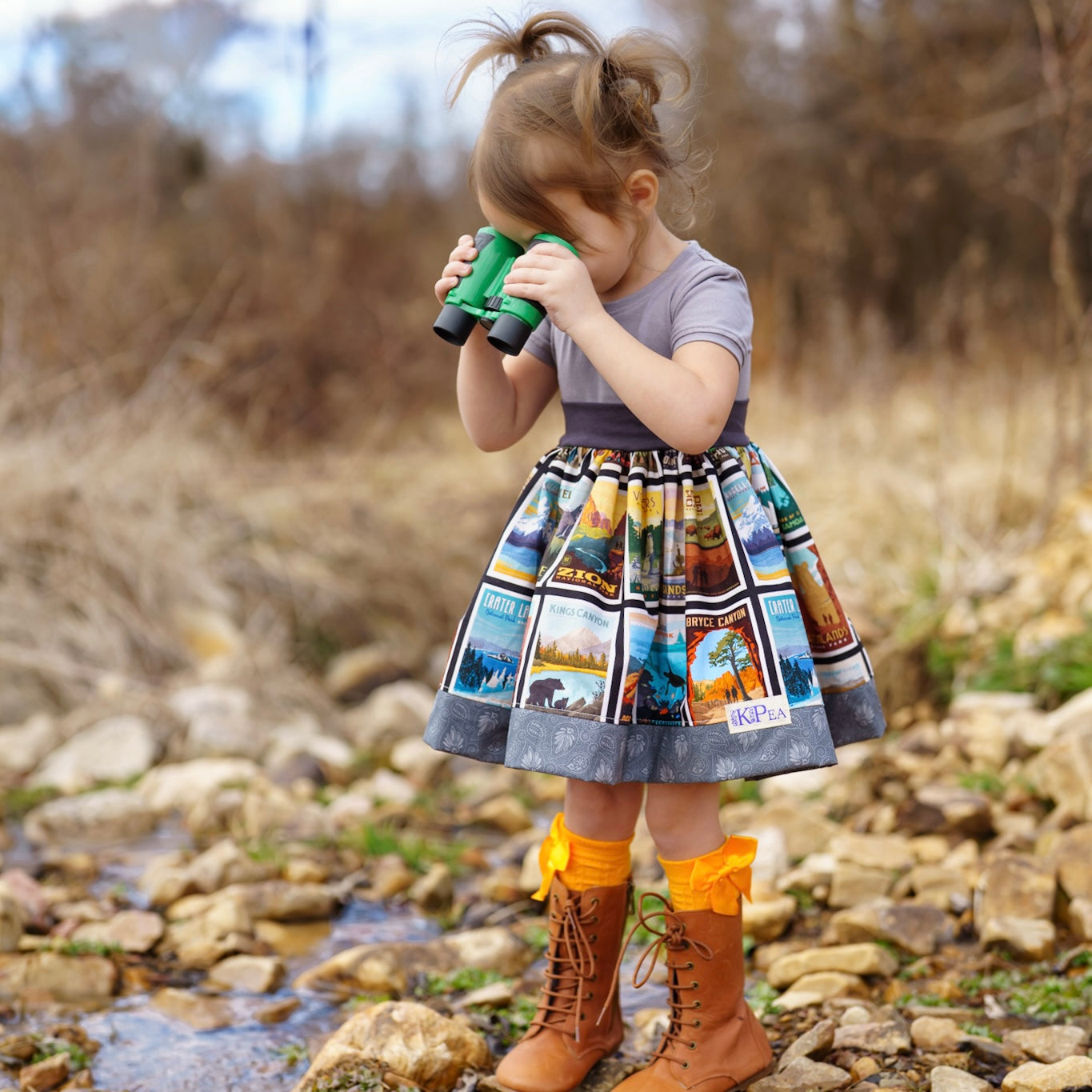Little Explorer Cap Sleeve Twirl Dress (Ships in 2 Weeks)