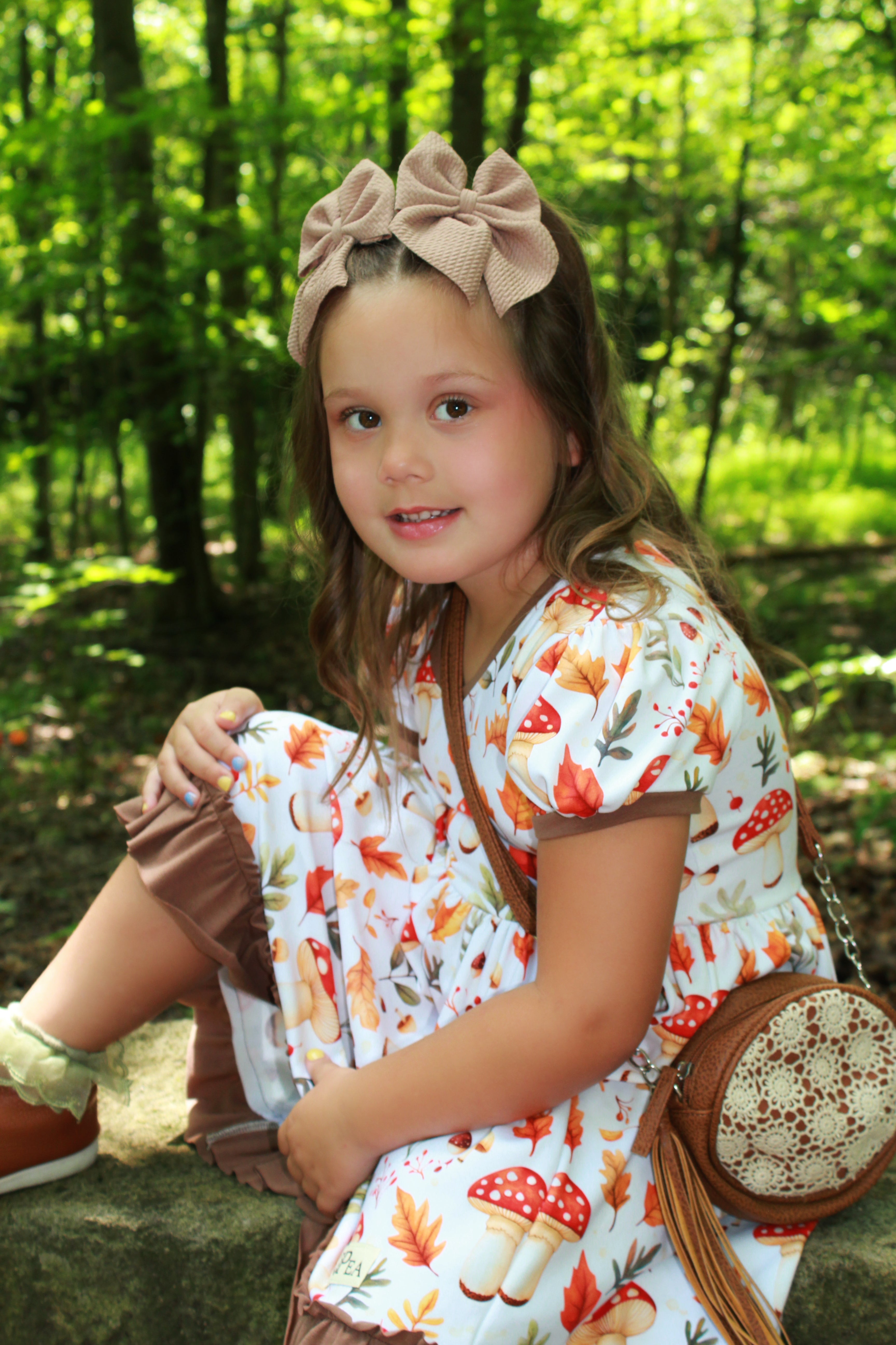 Toadstool Trail puff sleeved lap (ships in 2 weeks)