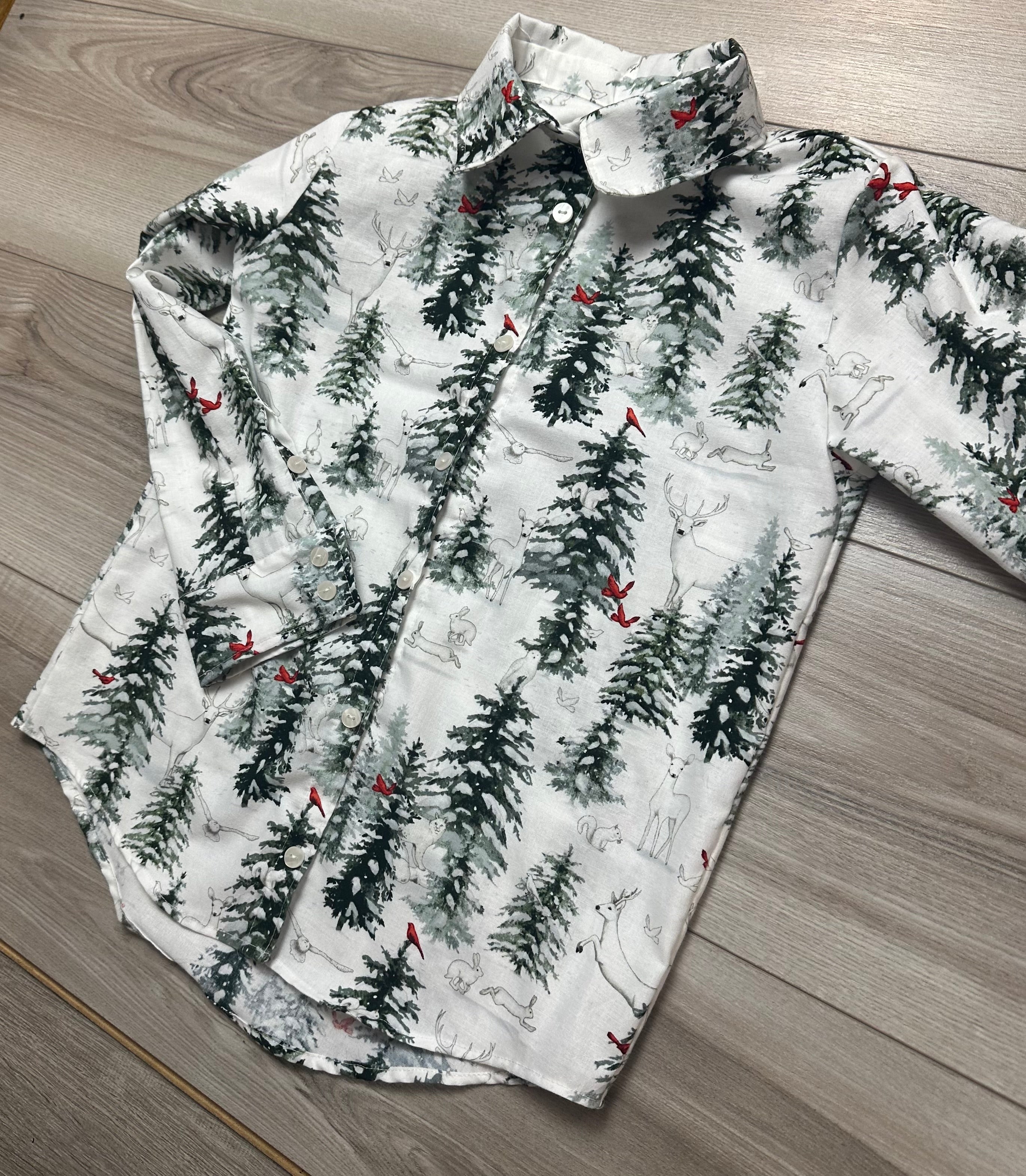 Snowy Pines Andrew Button Up Shirt (SHIPS IN 2 WEEKS)