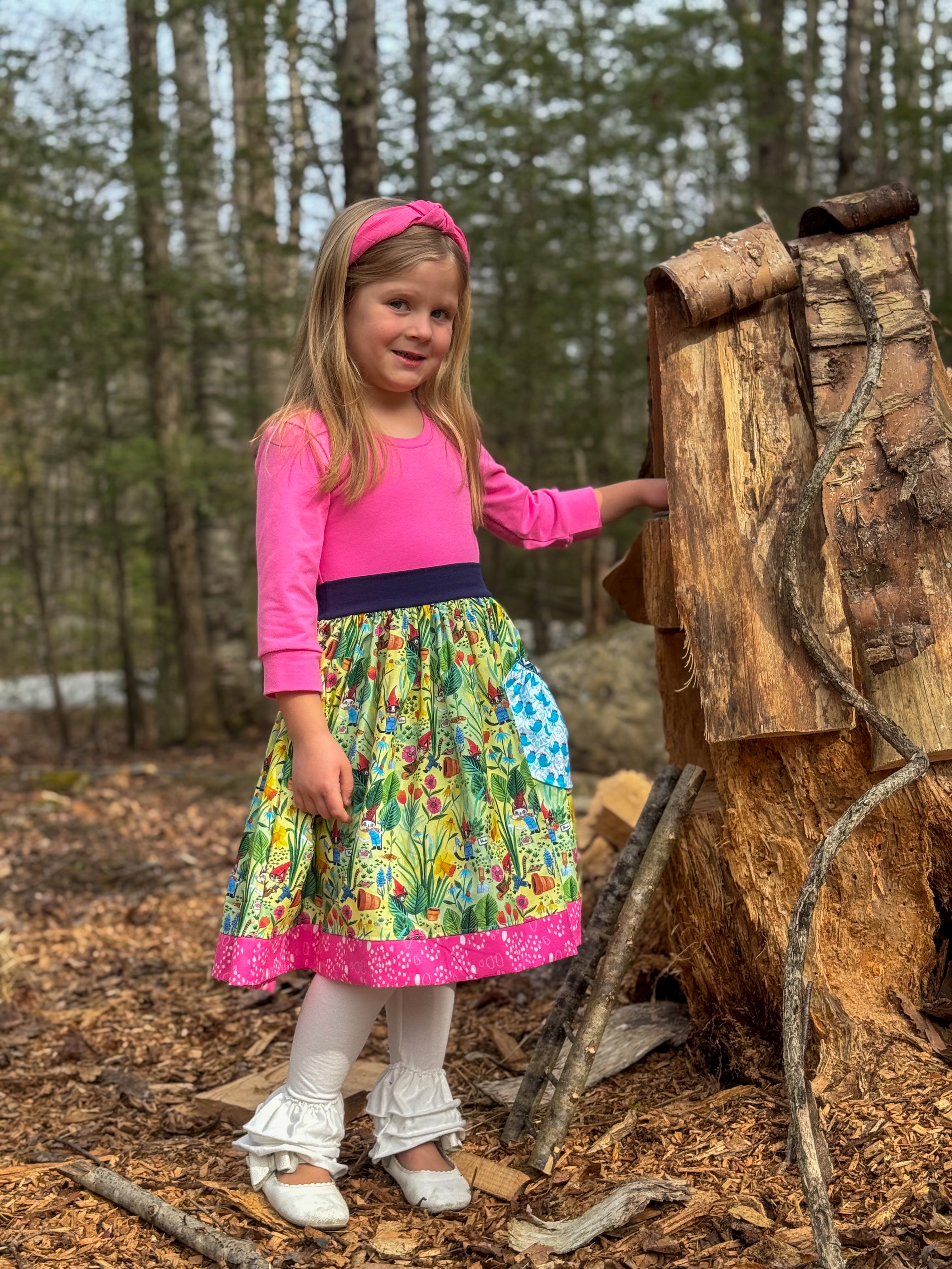 Purrennial Garden 3/4 Sleeve Dress (ships in 2 weeks)