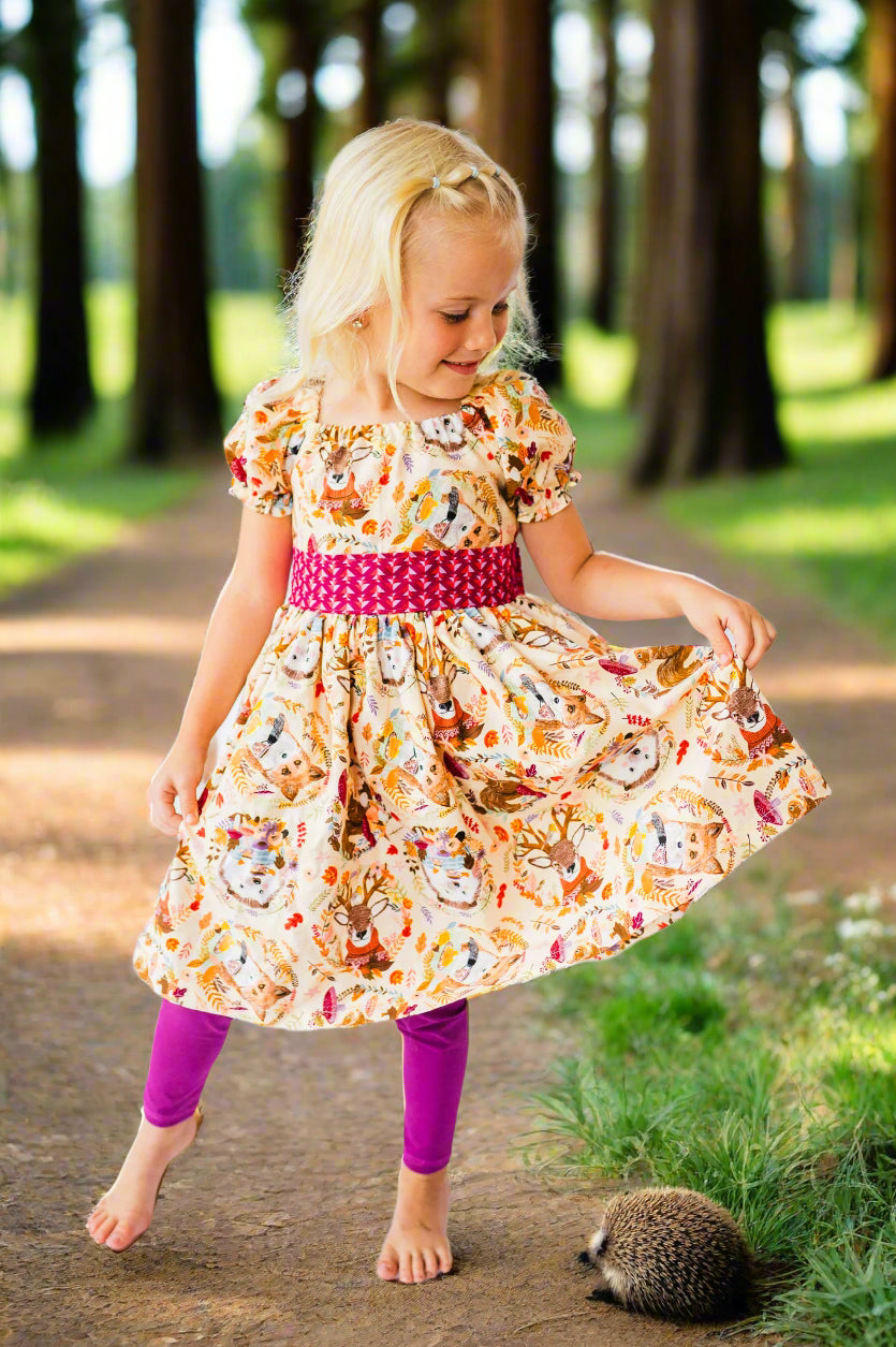 Hedgehog and Friends Peasant Dress