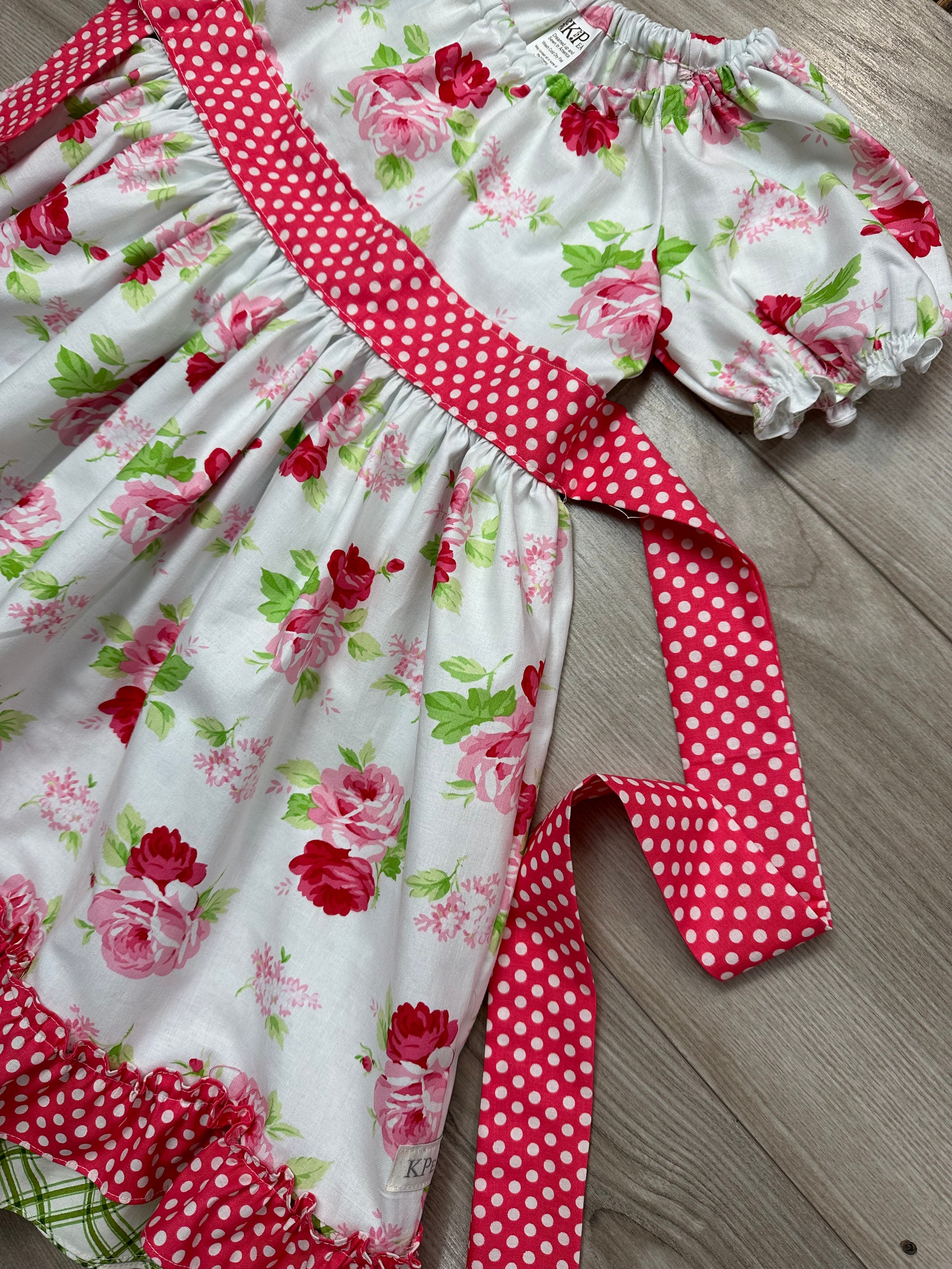 Easter Rose Peasant Ruffle dress (Ships in 2 weeks)