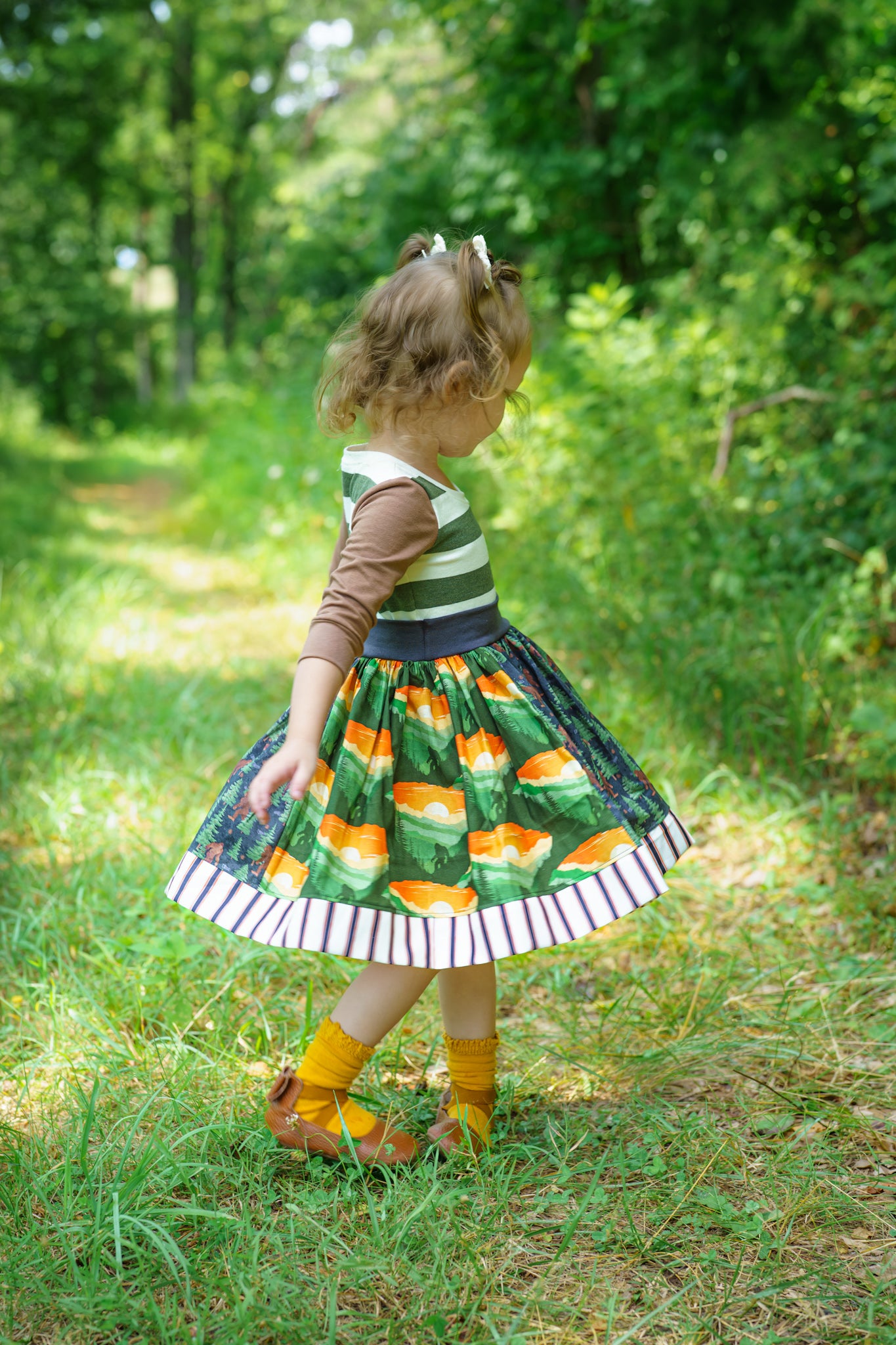 Bigfoots Adventure 3/4 sleeve Twirl dress