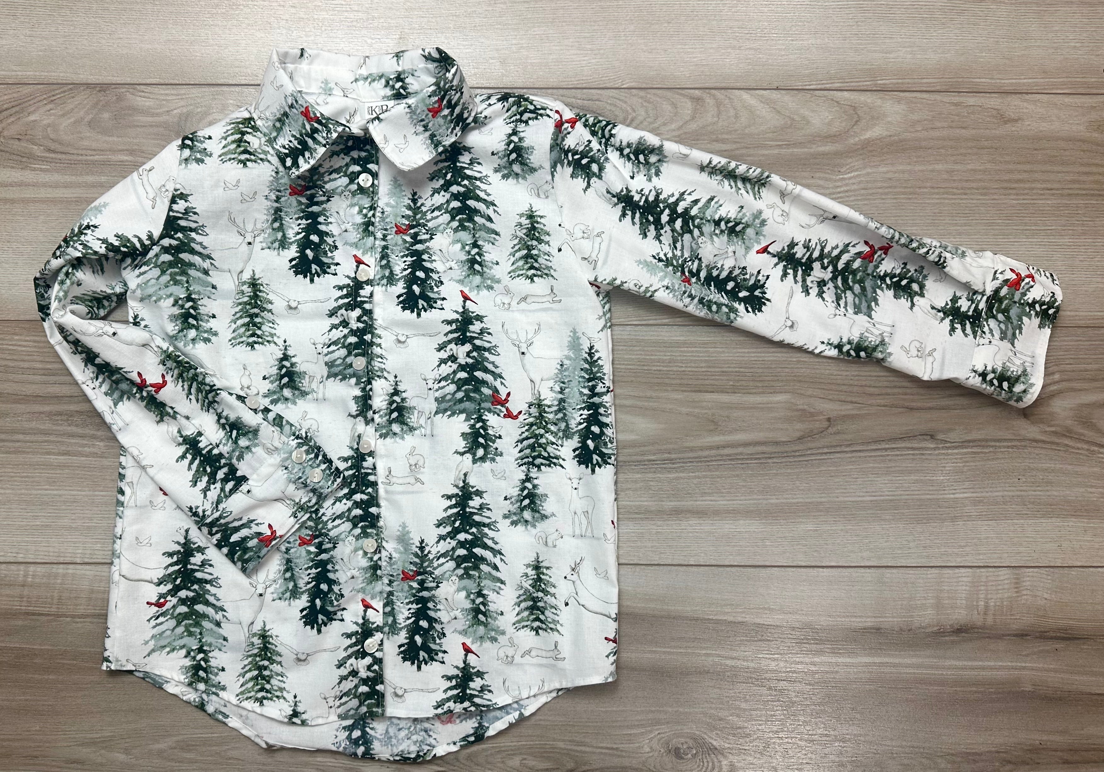 Snowy Pines Andrew Button Up Shirt (SHIPS IN 2 WEEKS)