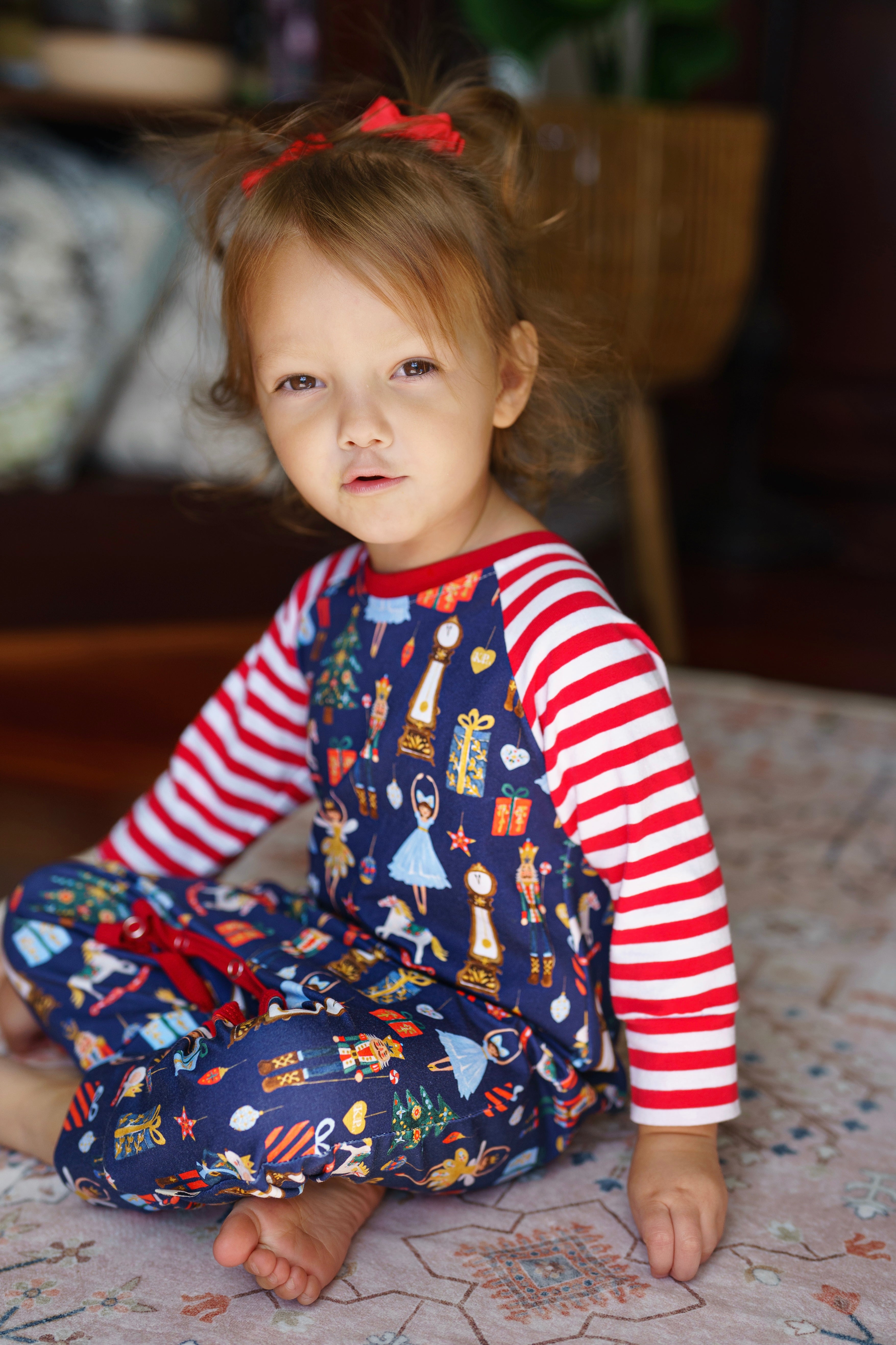 Baby Navy Blue Nutcracker Romper Ships in 2 weeks