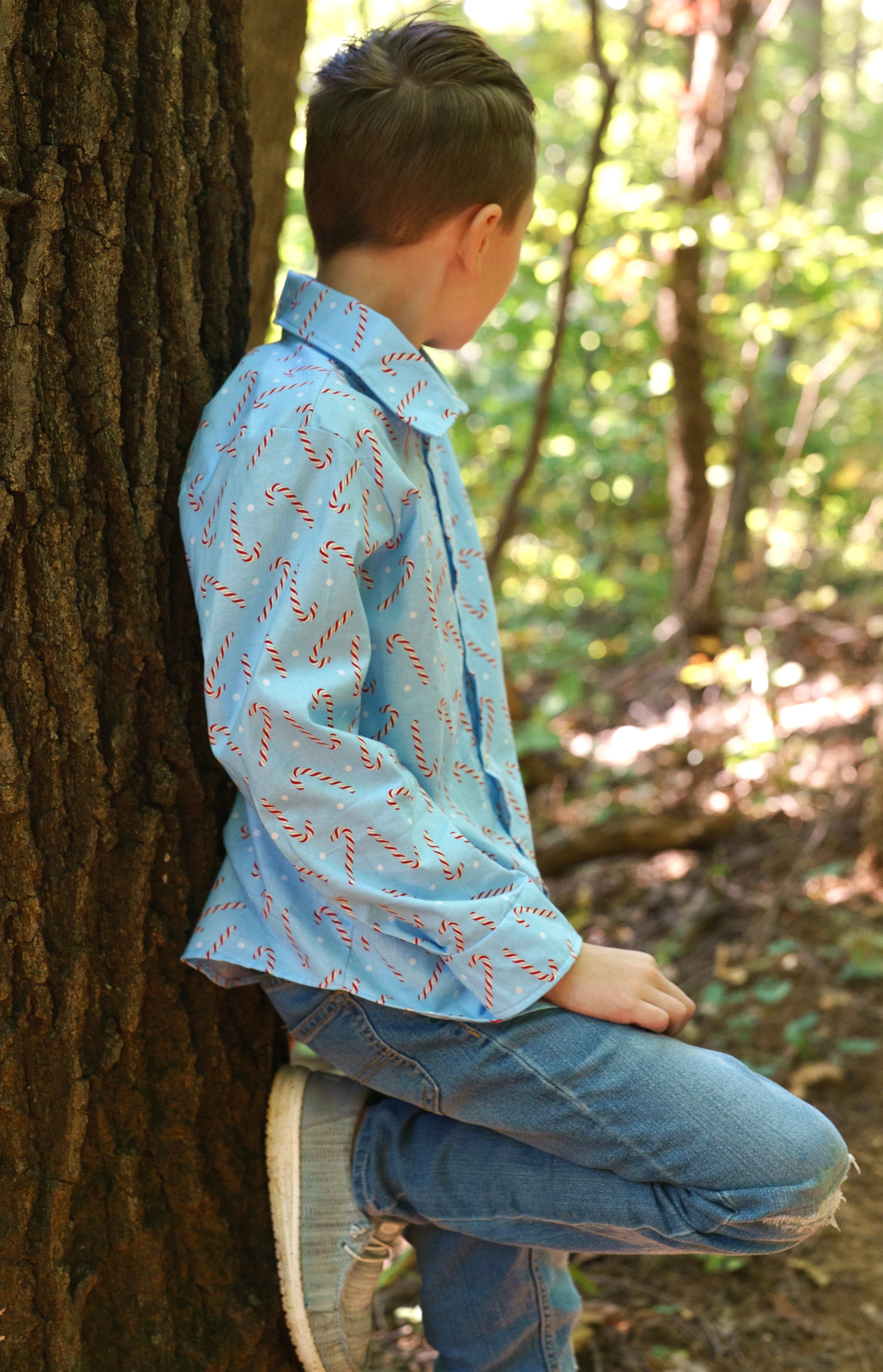 Candy Cane Andrew Button Up Shirt (SHIPS IN 2 WEEKS)