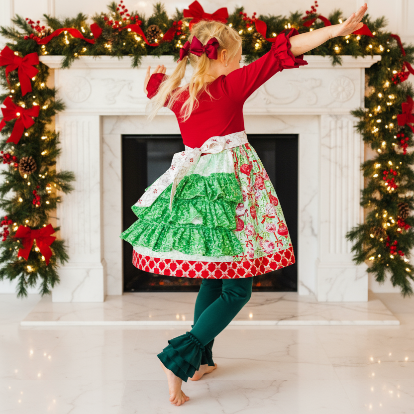 Vintage Bulbs & Bows bustle dress (ships in 2 weeks)