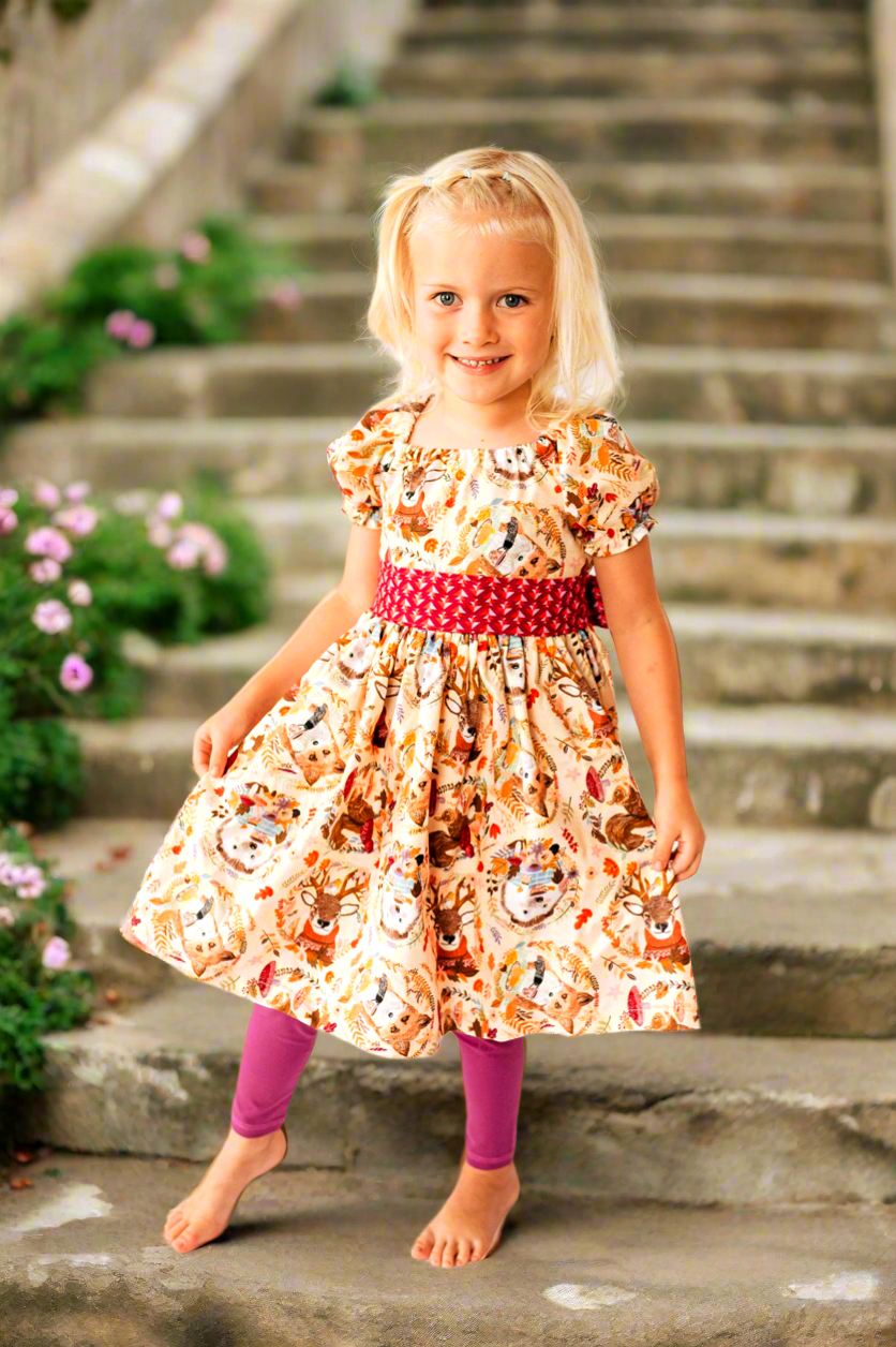 Hedgehog and Friends Peasant Dress