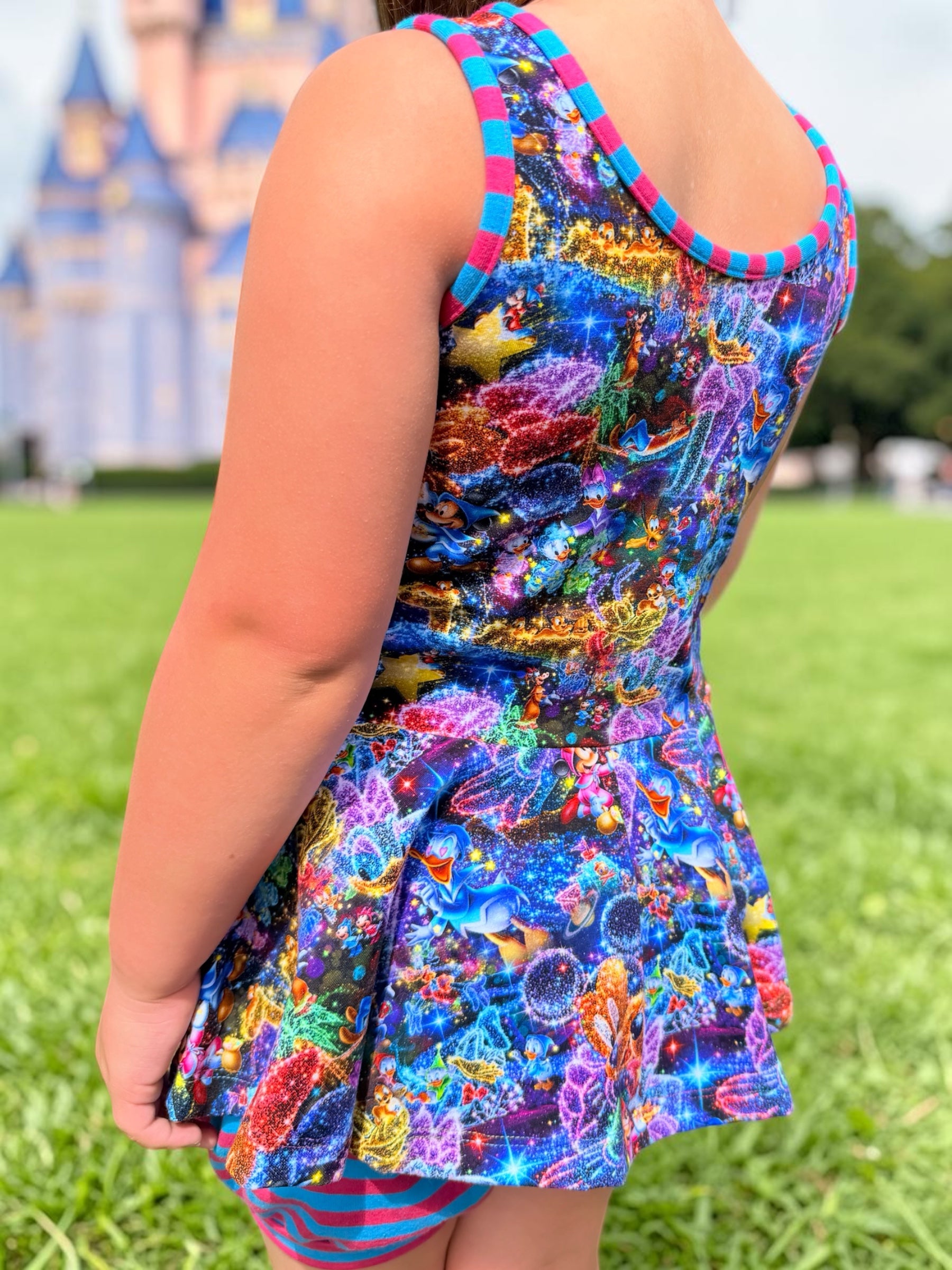 Midnight at the Castle Peplum Bubble short set (ships in 2 weeks)