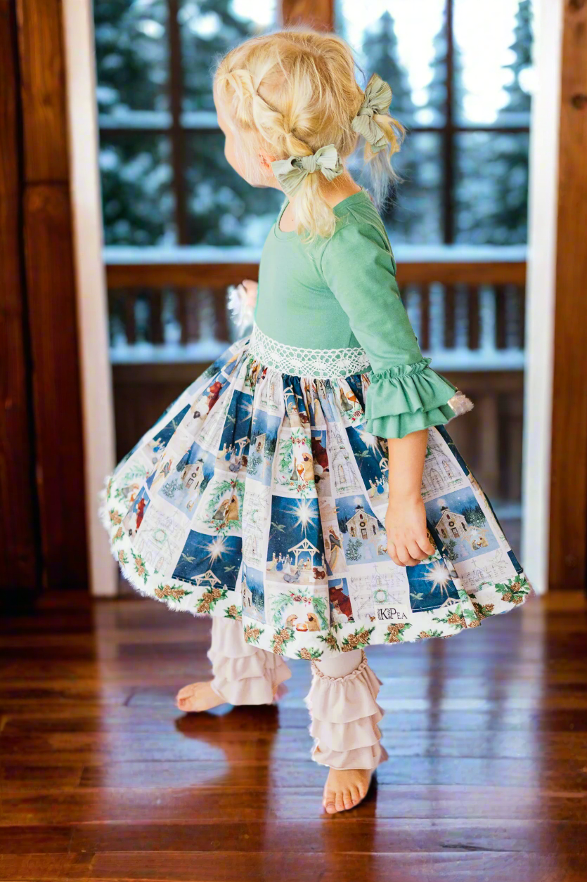 Christmas Cookie Ruffle Leggings (SHIPS IN 2 WEEKS)