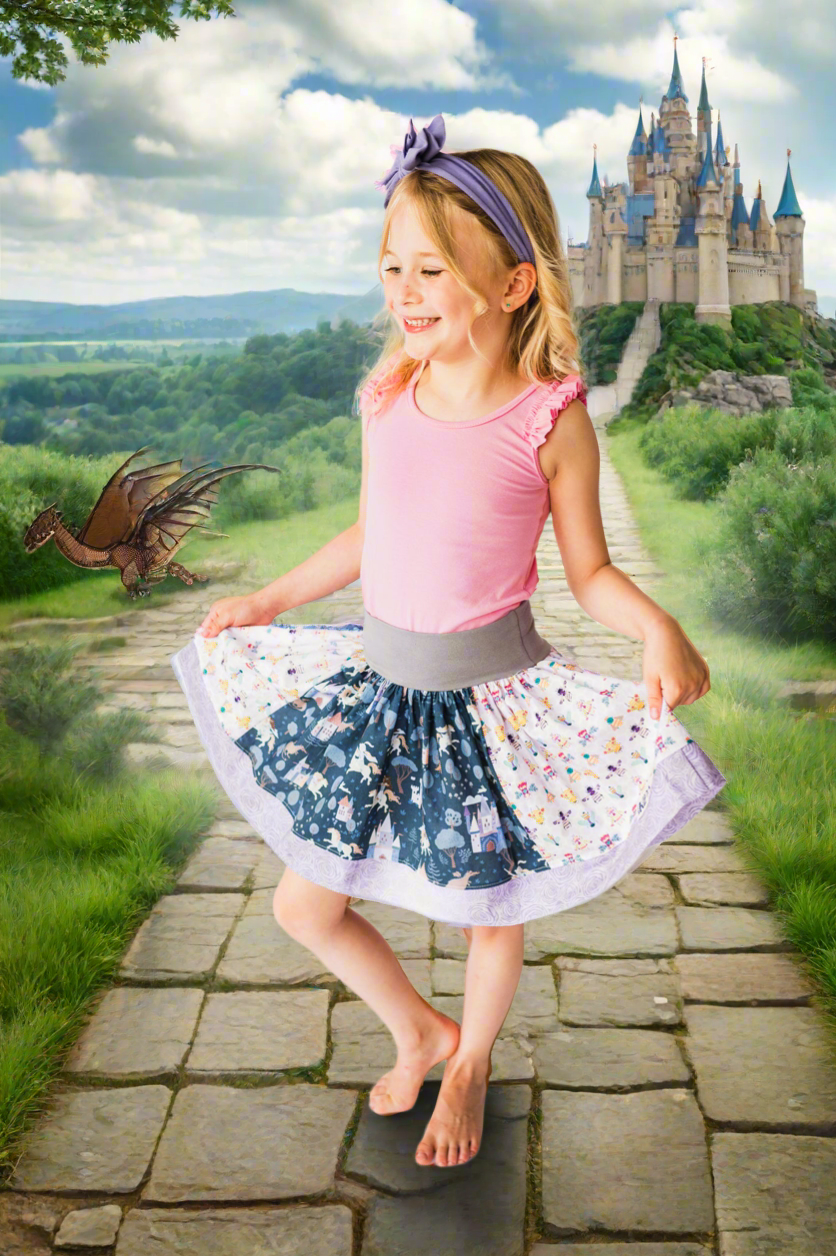 Dragons And Castles Twirl Skirt