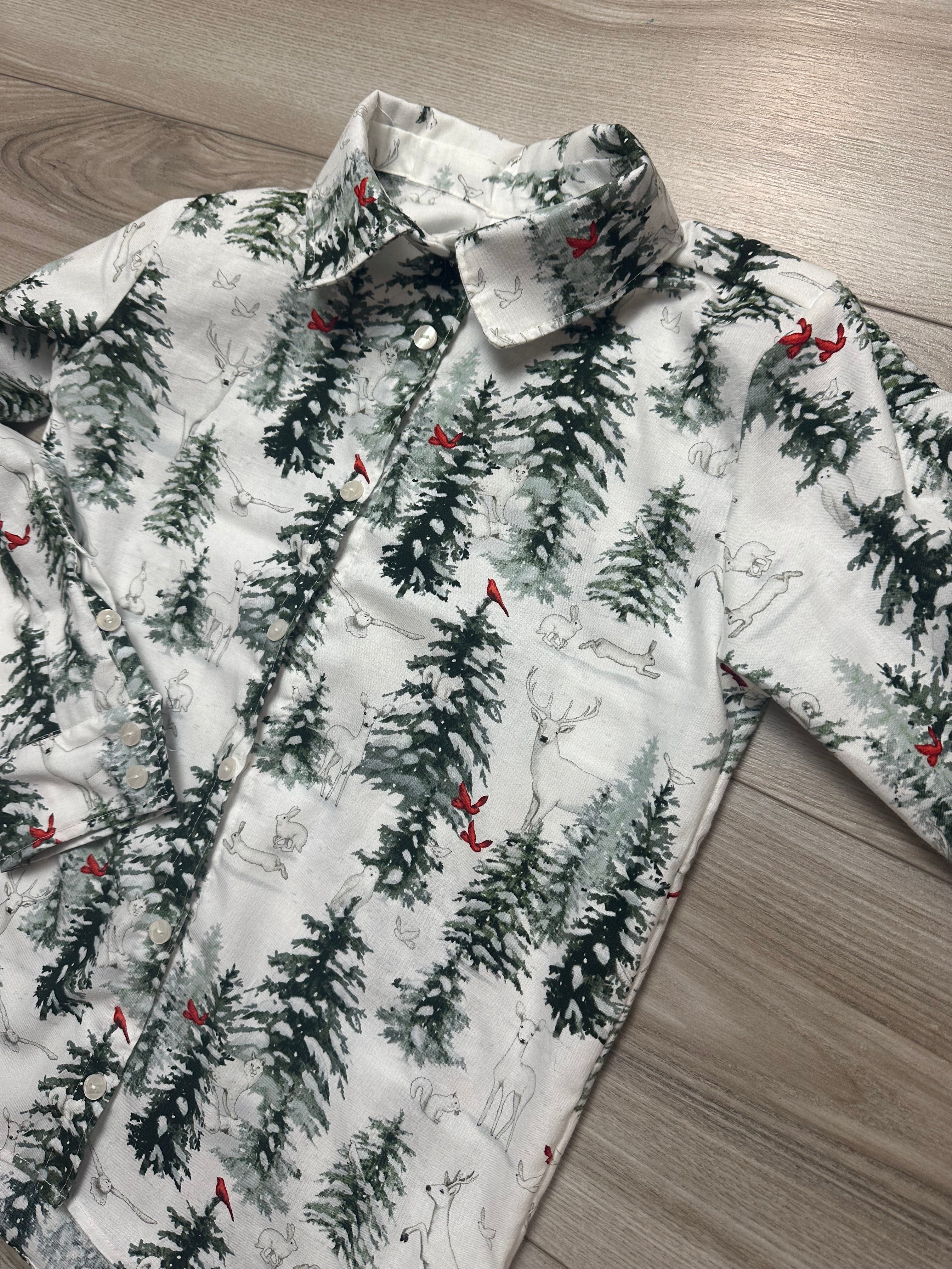 Snowy Pines Andrew Button Up Shirt (SHIPS IN 2 WEEKS)