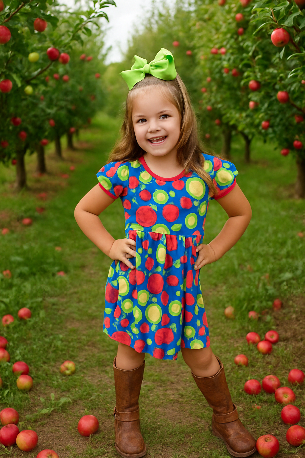 Apple Butter Puff Sleeve Lap Dress (ships in 2 weeks)