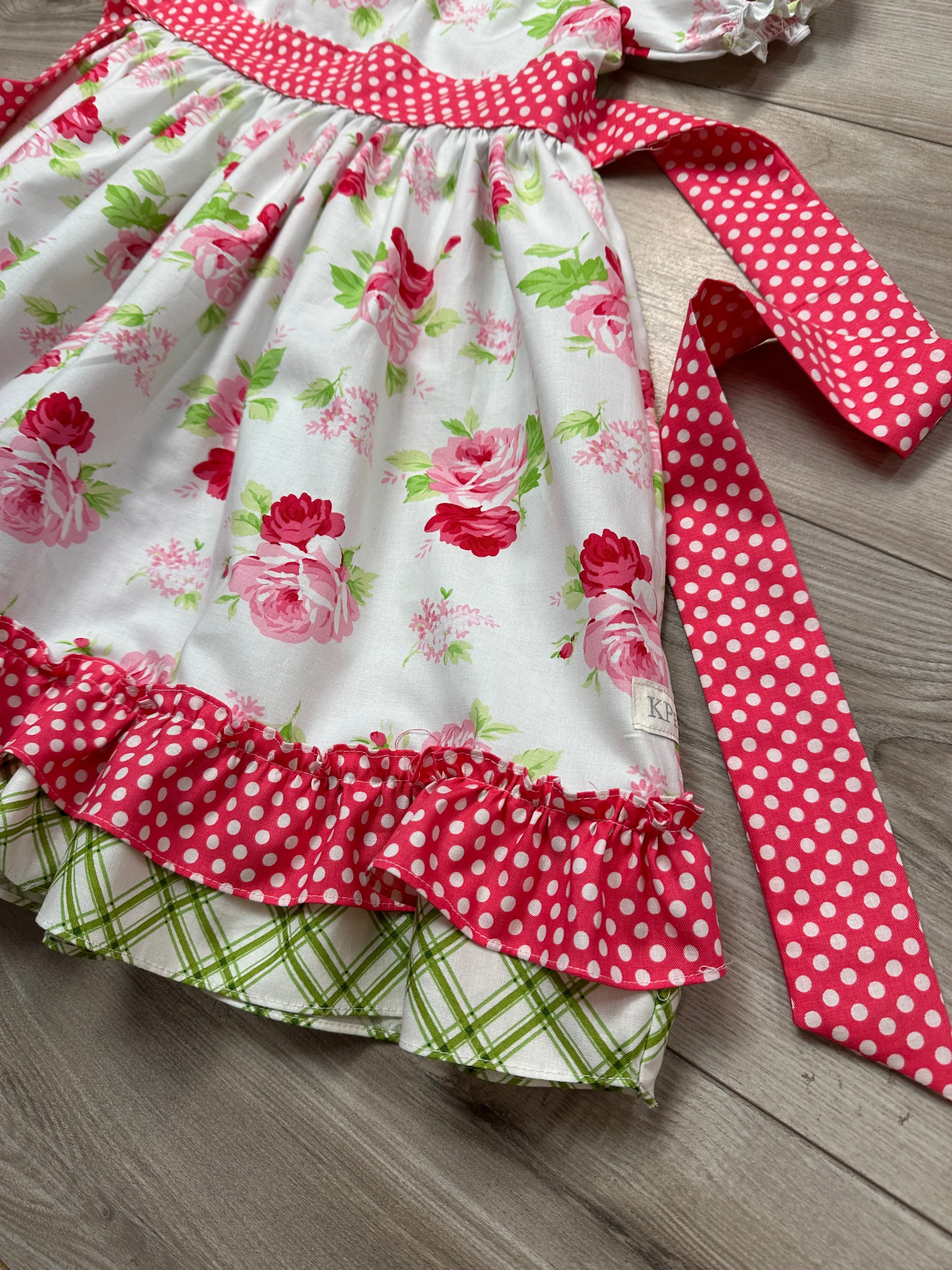 Easter Rose Peasant Ruffle dress (Ships in 2 weeks)