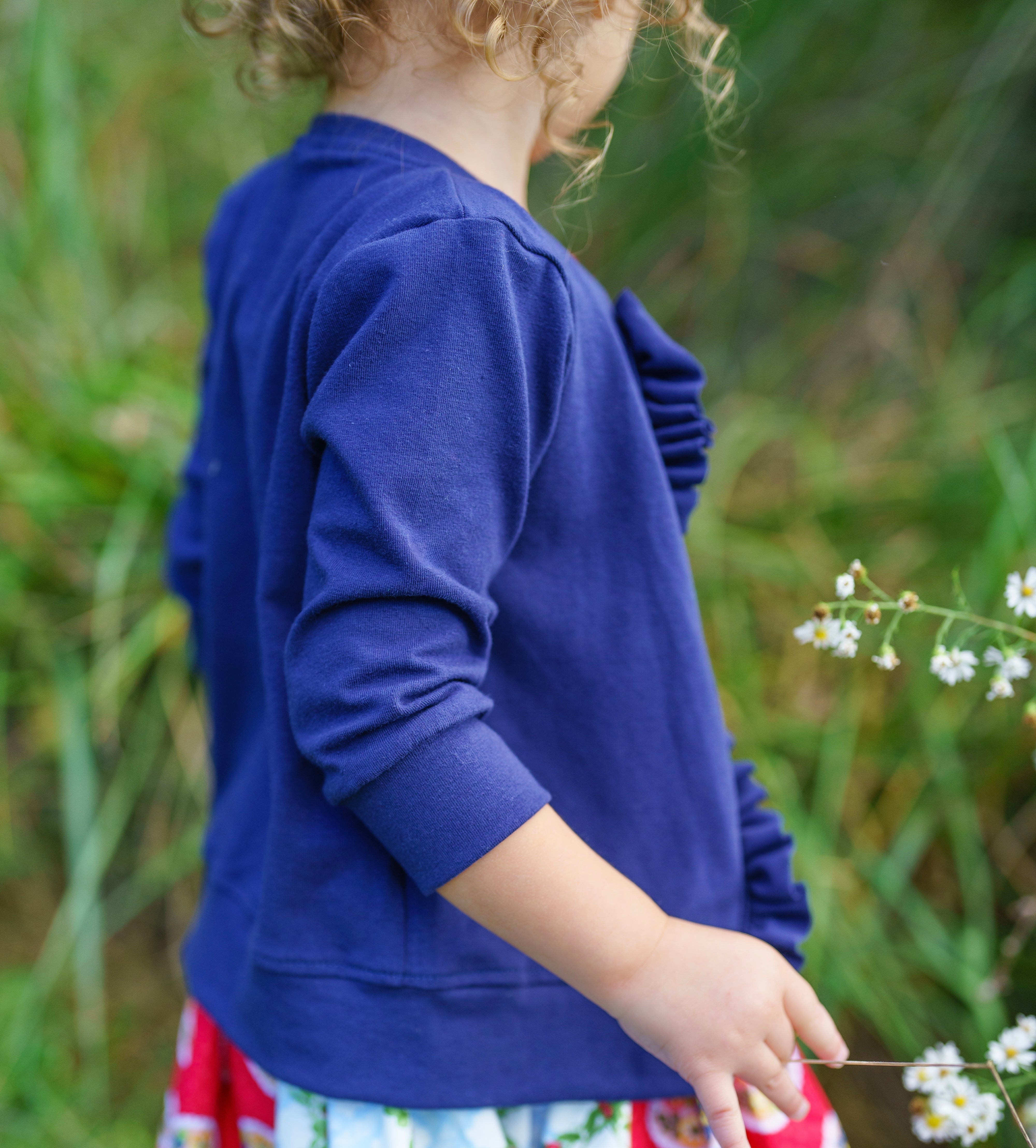 Navy Blue Sami Ruffle Cardigan (ships in 2 weeks)