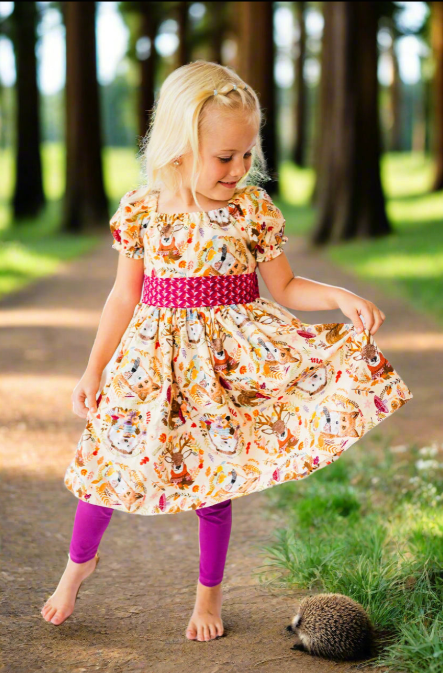 Hedgehog and Friends Peasant Dress