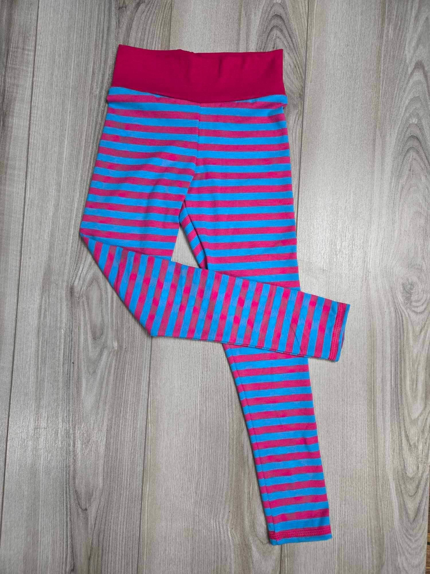 Teal and Hot pink striped Leggings