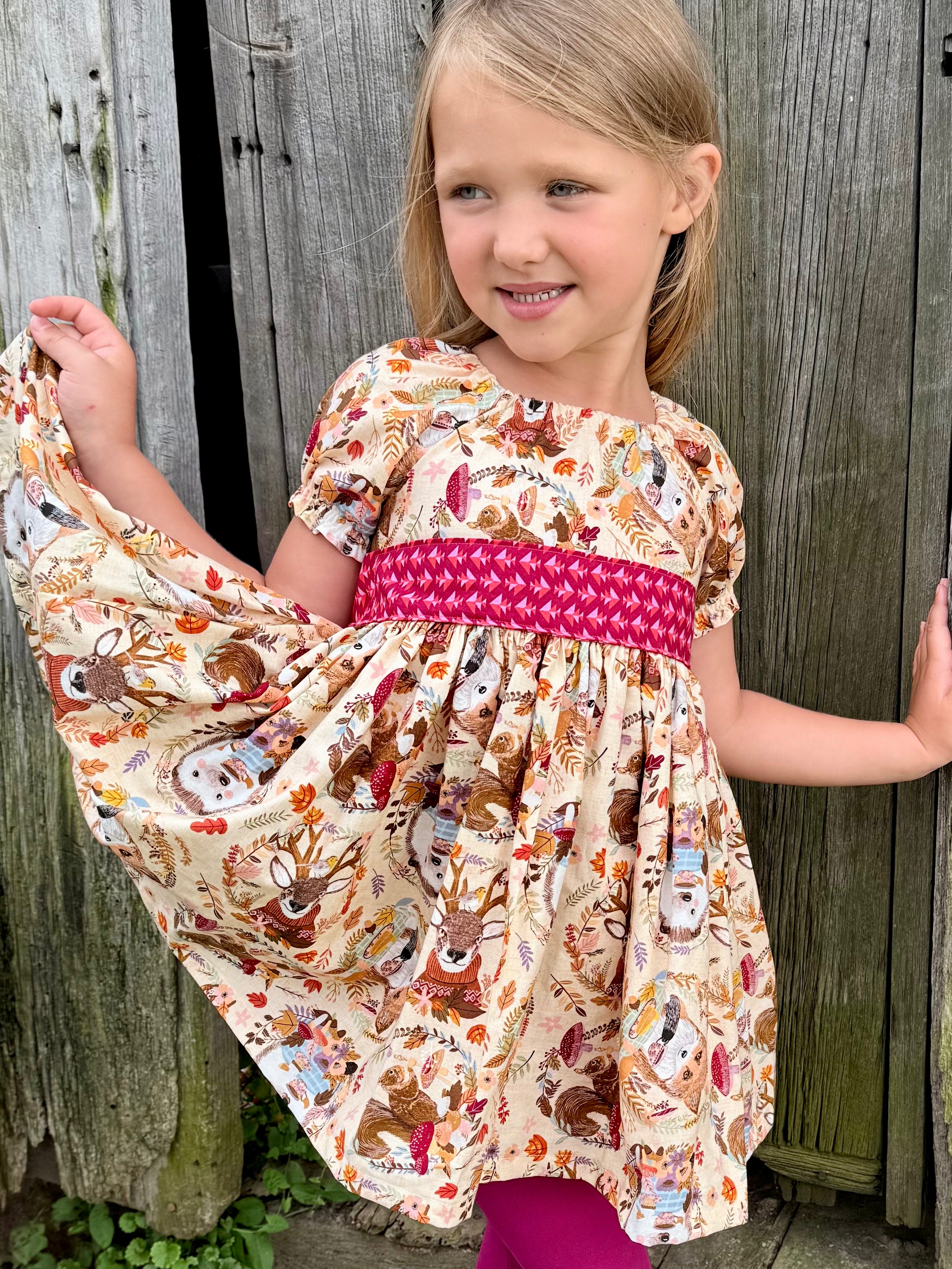 Hedgehog and Friends Peasant Dress
