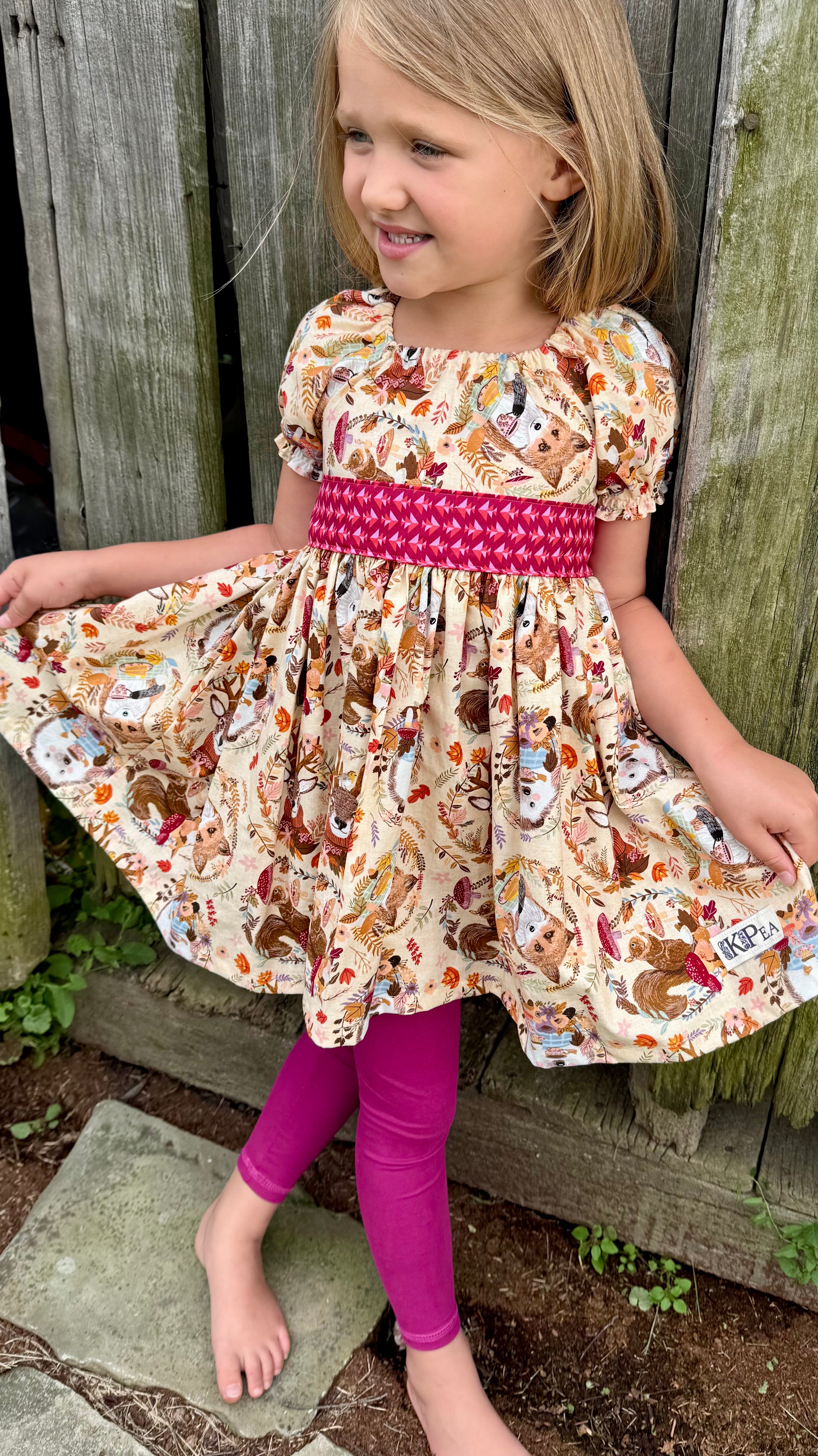 Hedgehog and Friends Peasant Dress