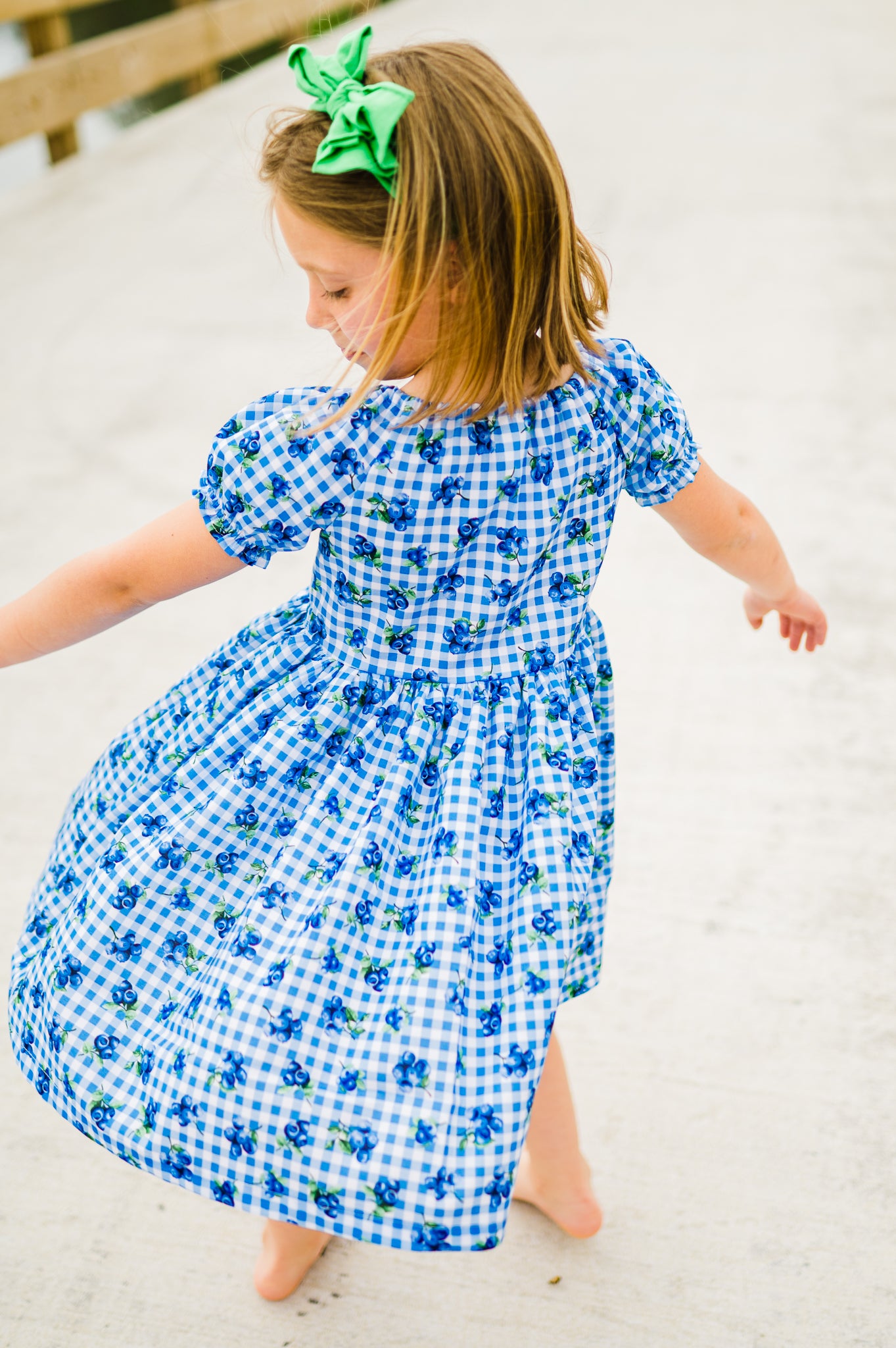 Blueberry Picnic Peasant Twirl Dress (Ships in 2 Weeks)