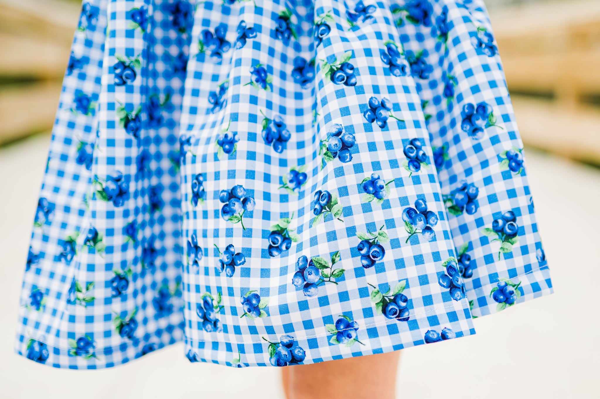 Blueberry Picnic Peasant Twirl Dress (Ships in 2 Weeks)