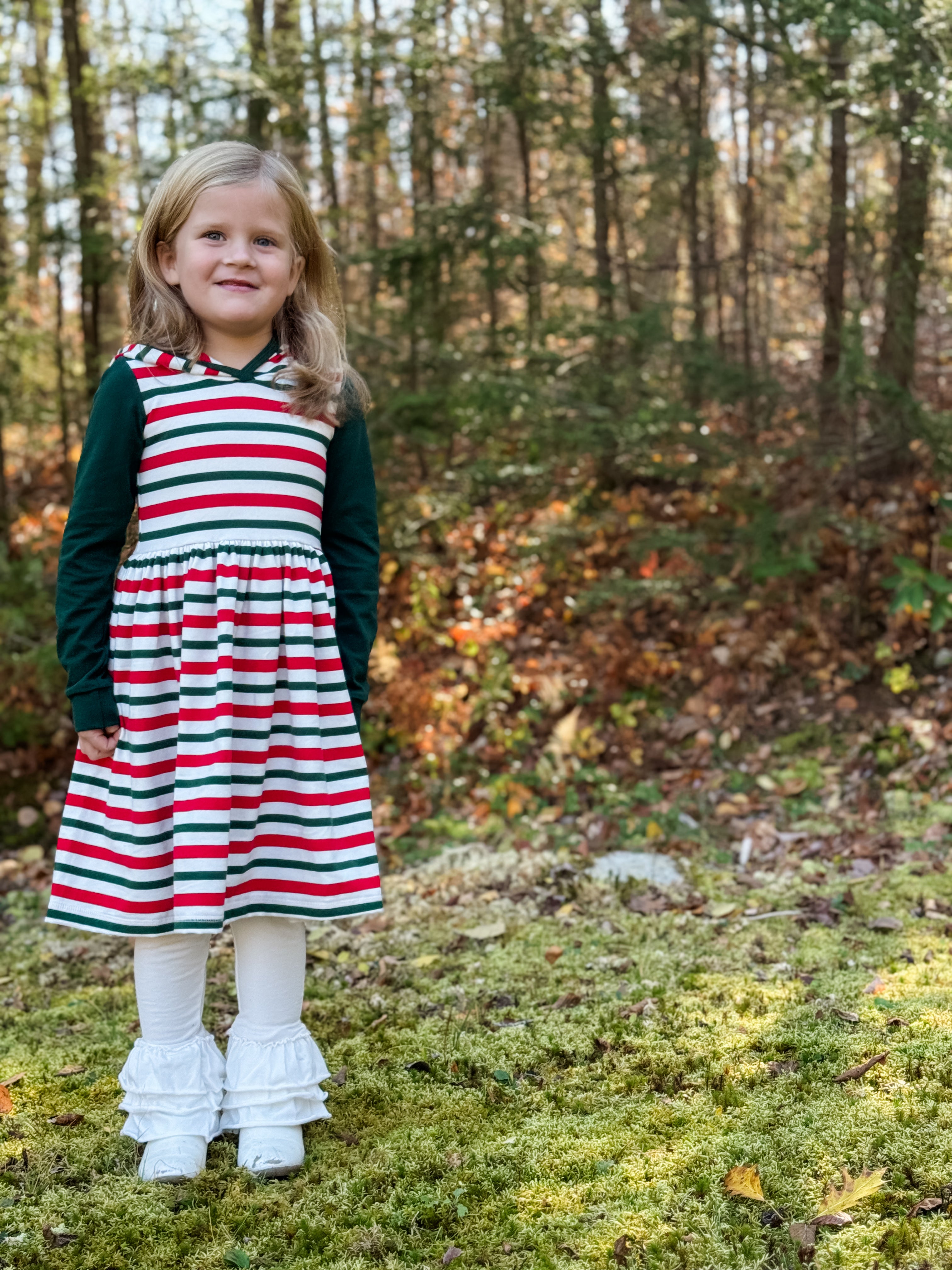Candy Cane Lane Hooded Lap Dress (ships in 2 weeks)