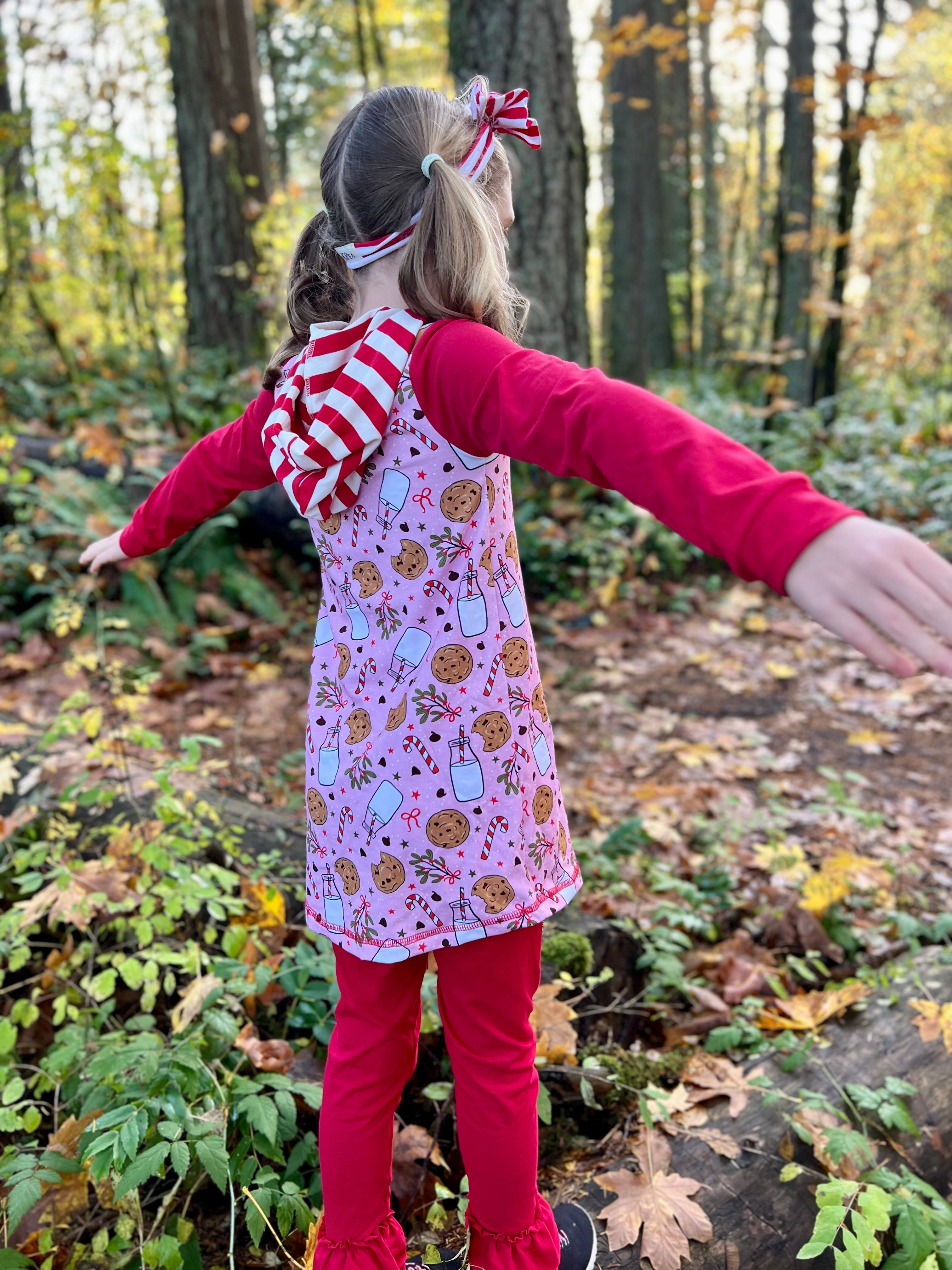 Crumble Claus Long Sleeve Hooded Tunic (ships in 2 weeks)