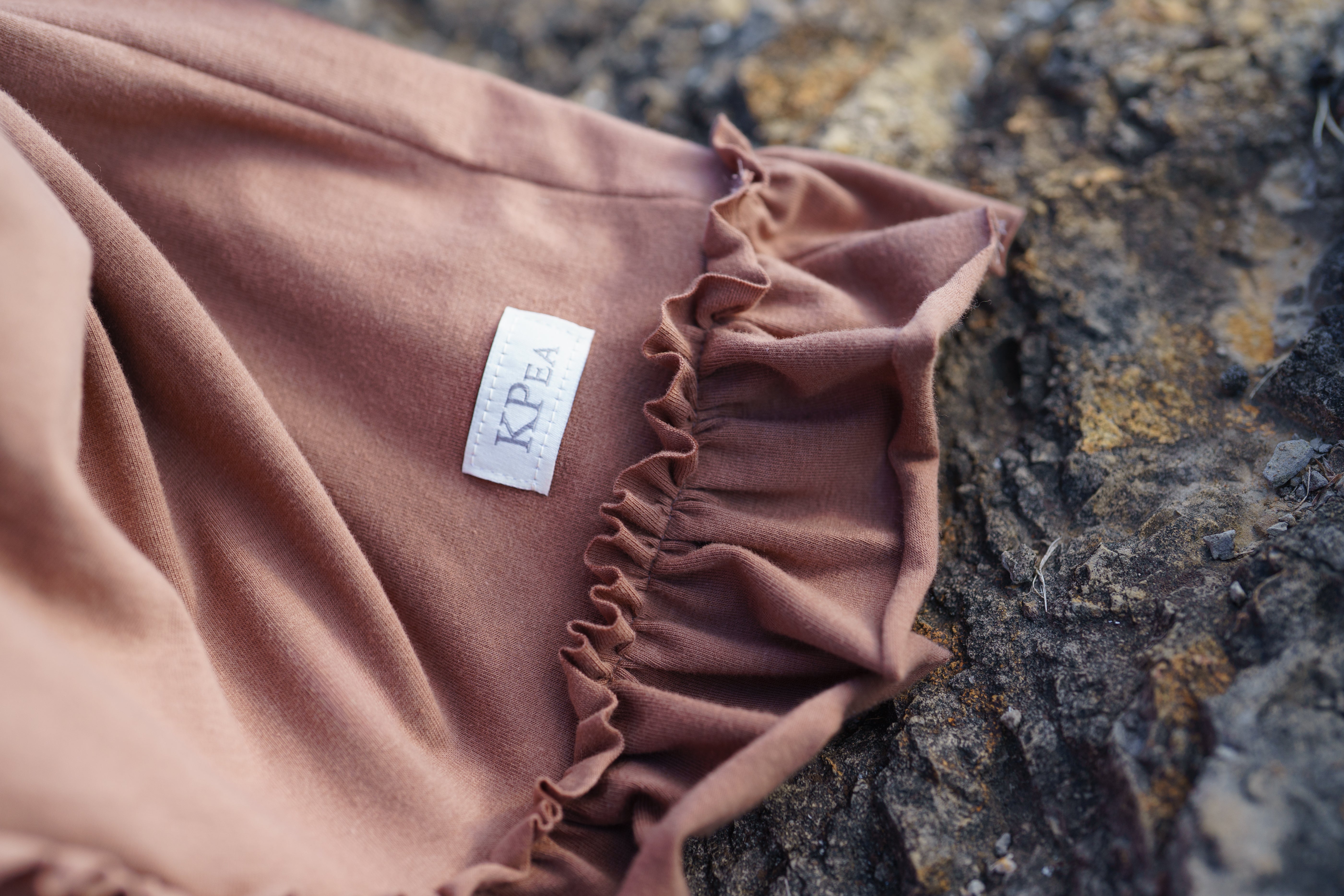 Mocha Latte Long Sleeve Ruffled Hem Lap Dress (ships in 2 weeks)