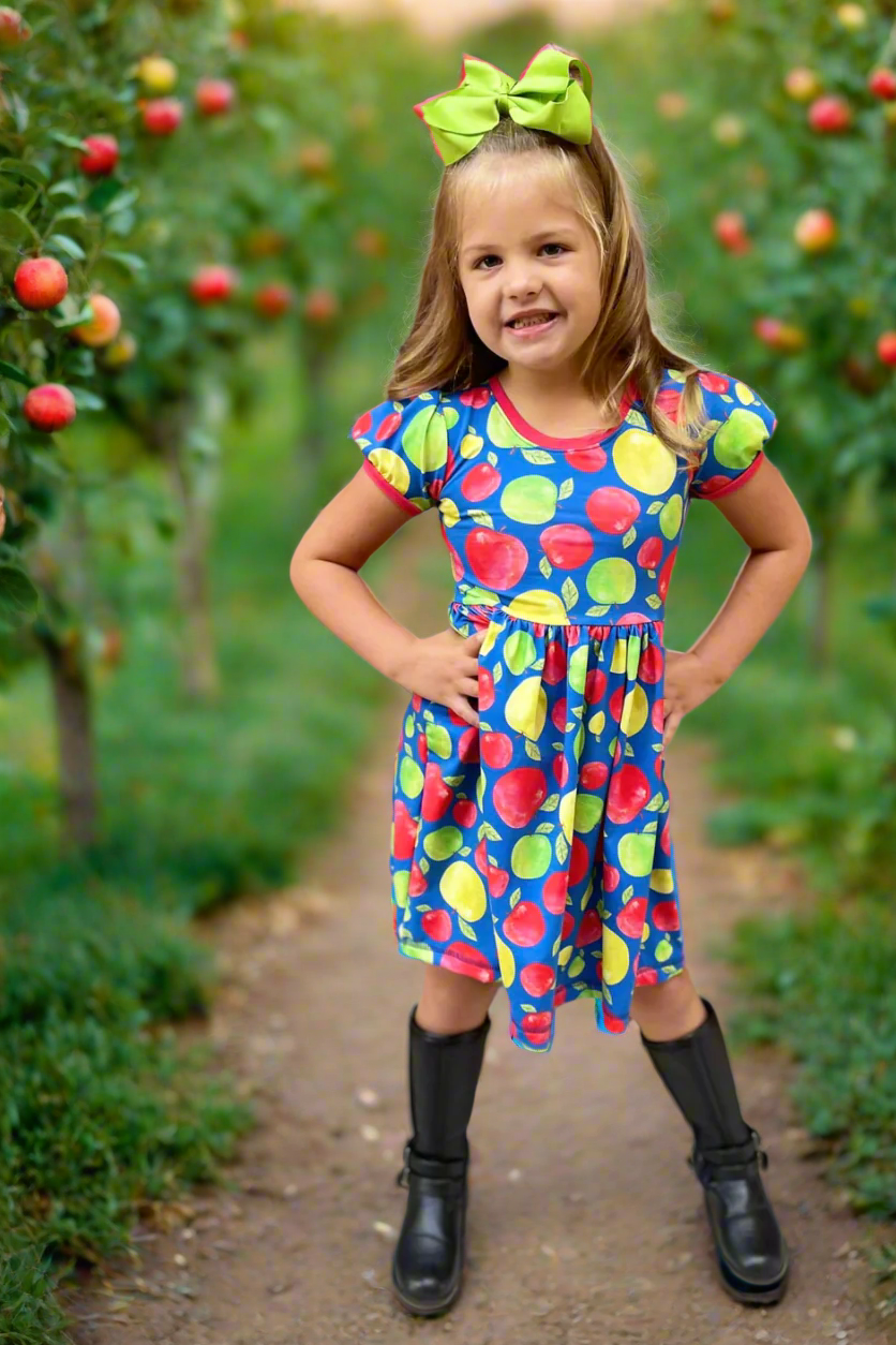 Apple Butter Puff Sleeve Lap Dress (ships in 2 weeks)