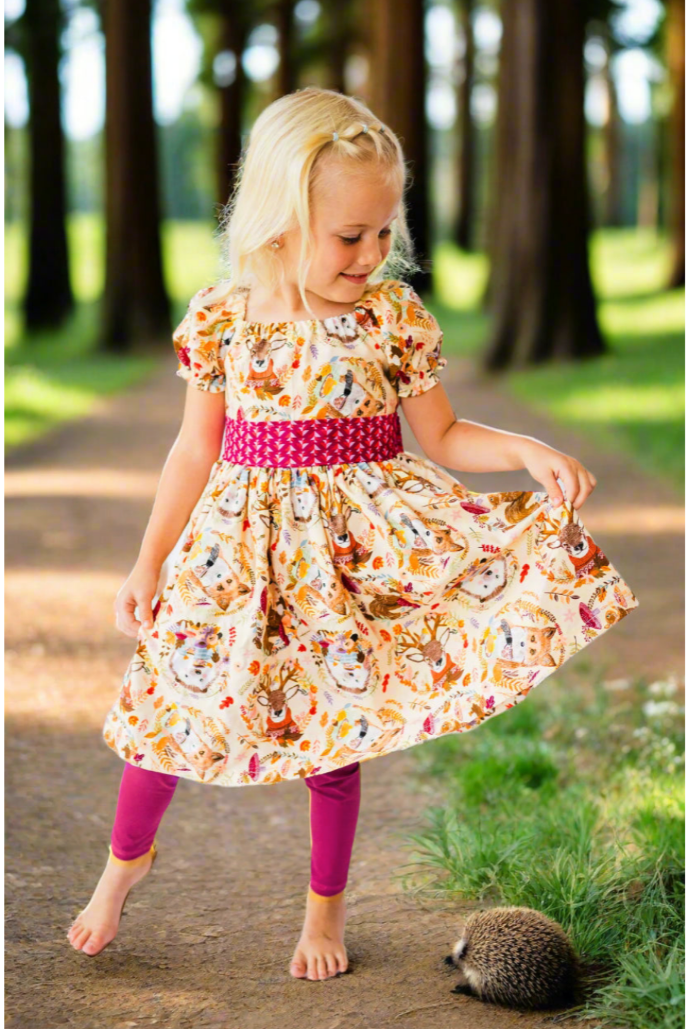 Hedgehog and Friends Peasant Dress