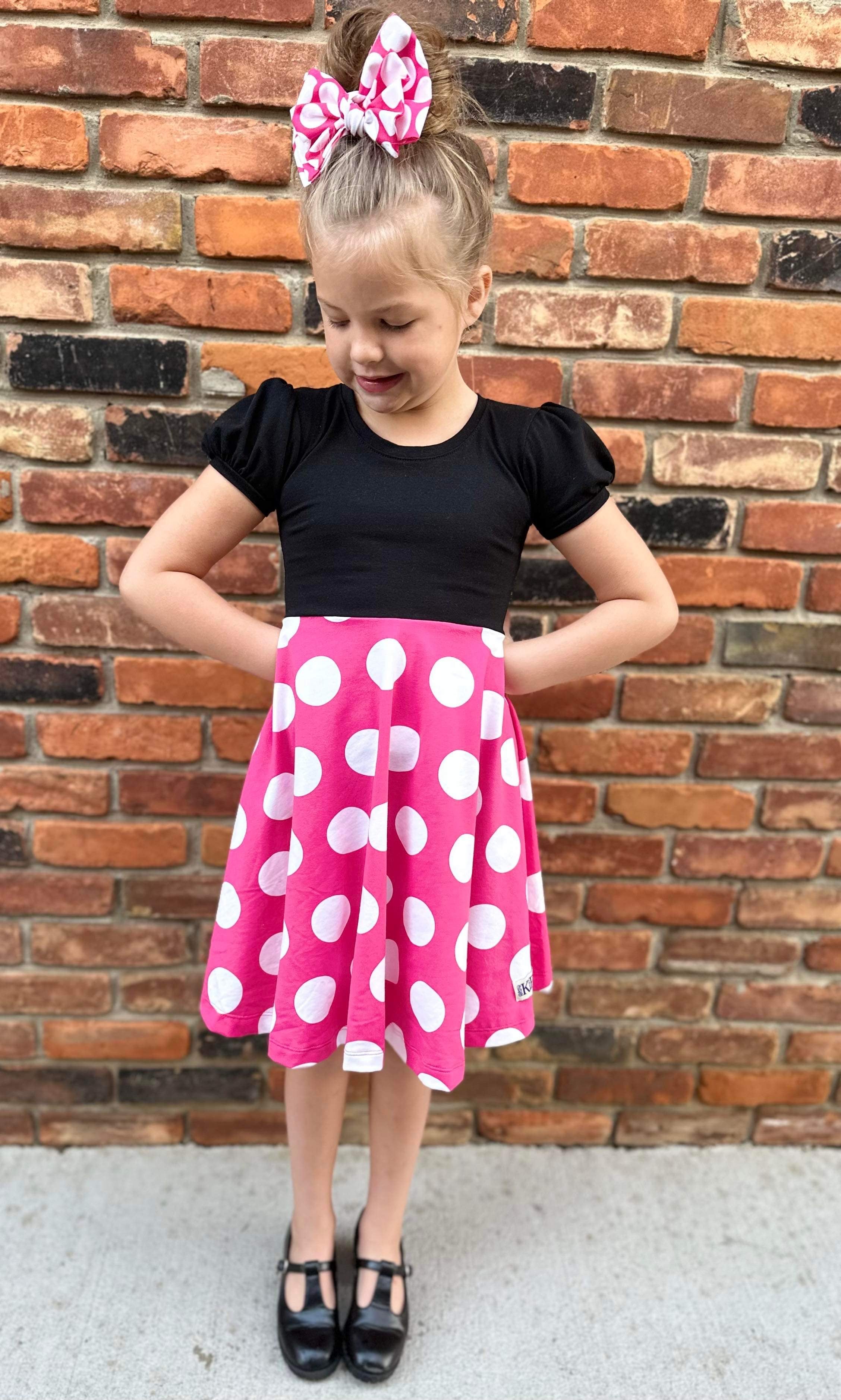 Classic Minnie Puff Sleeved Lap Dress (ships in 2 weeks)
