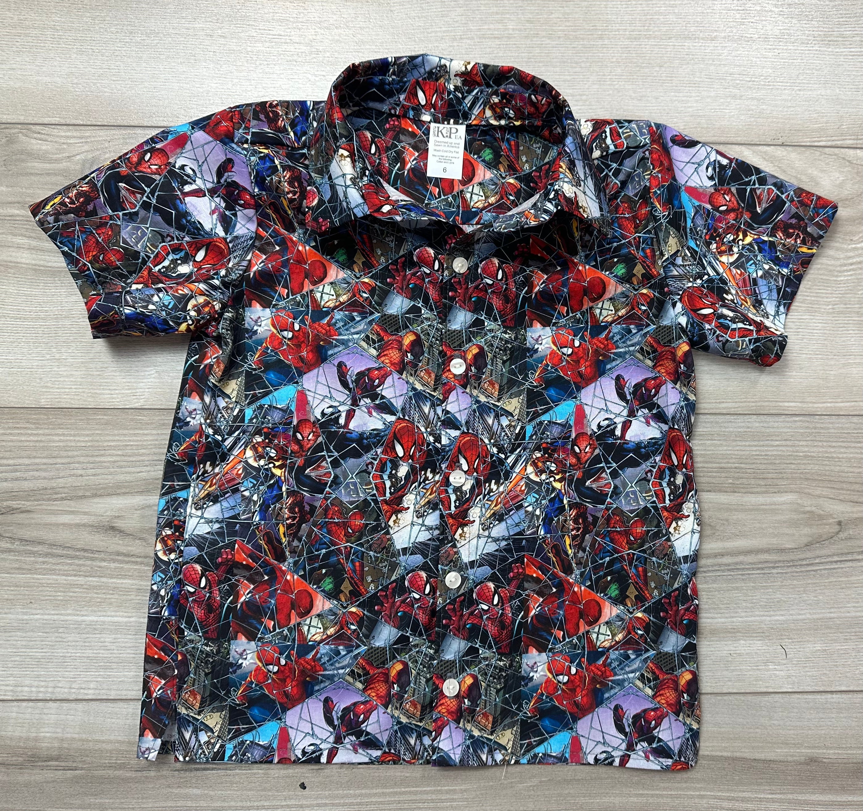 Spider-Man Oxford Button Up Shirt (SHIPS IN 2 WEEKS)