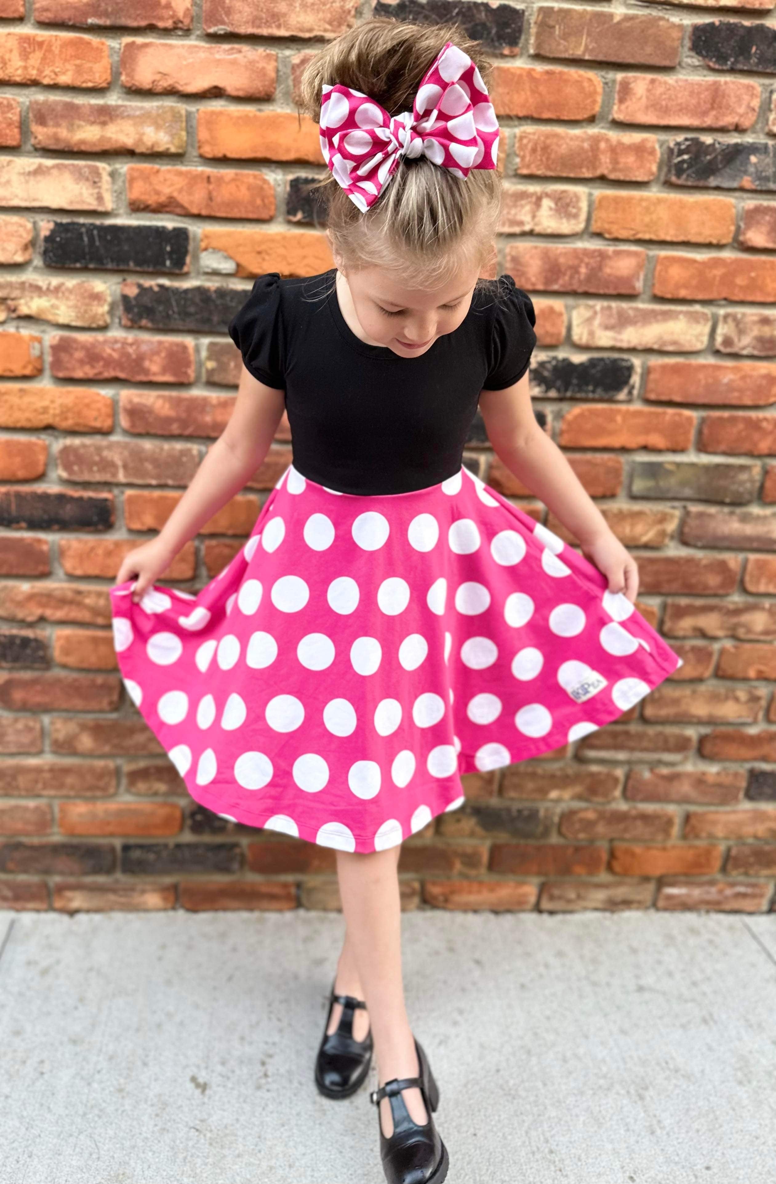 Minnie Mouse Pink Dot  Bow